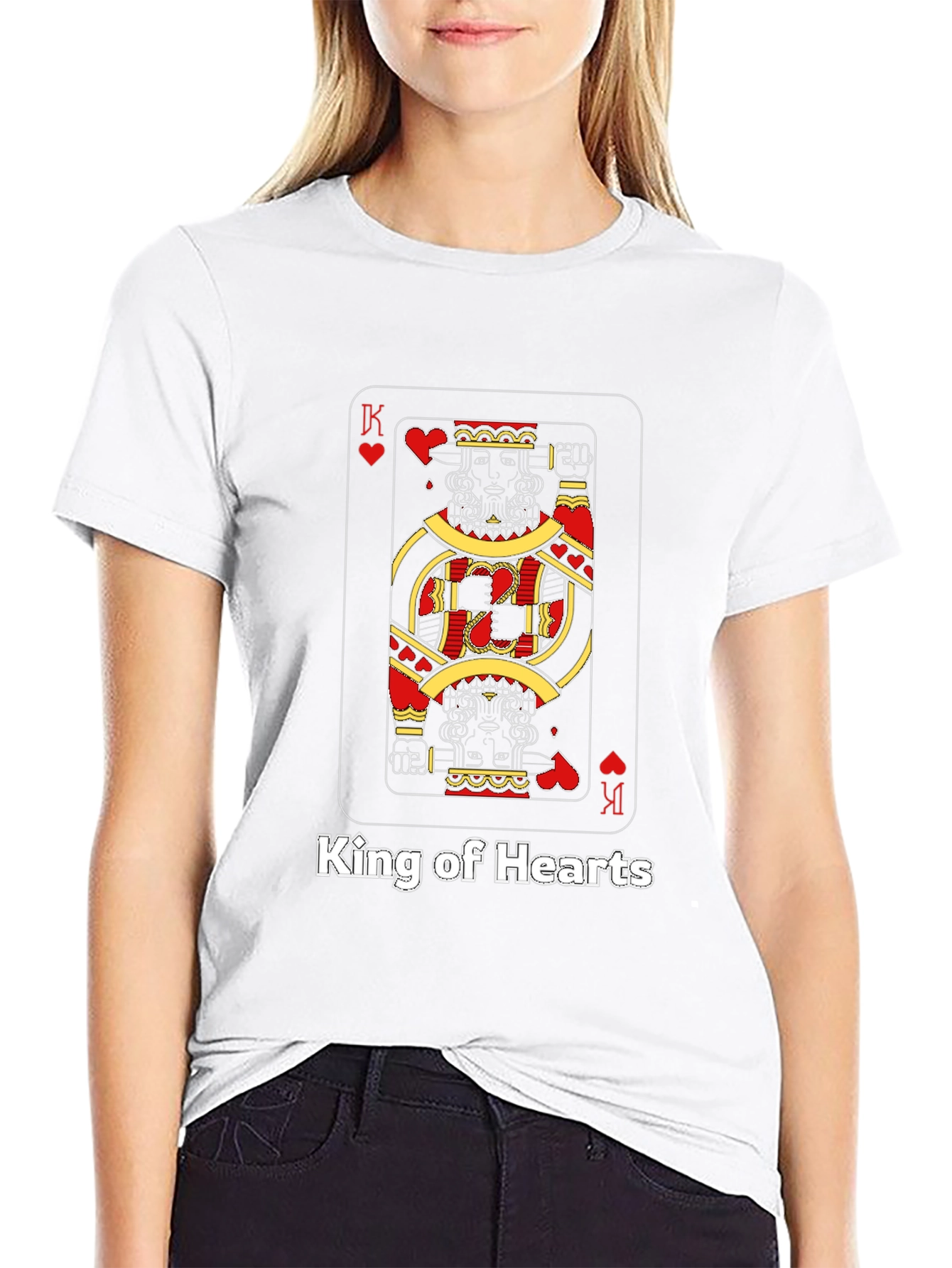 Black King of Hearts Graphic T-Shirt - Black view 9