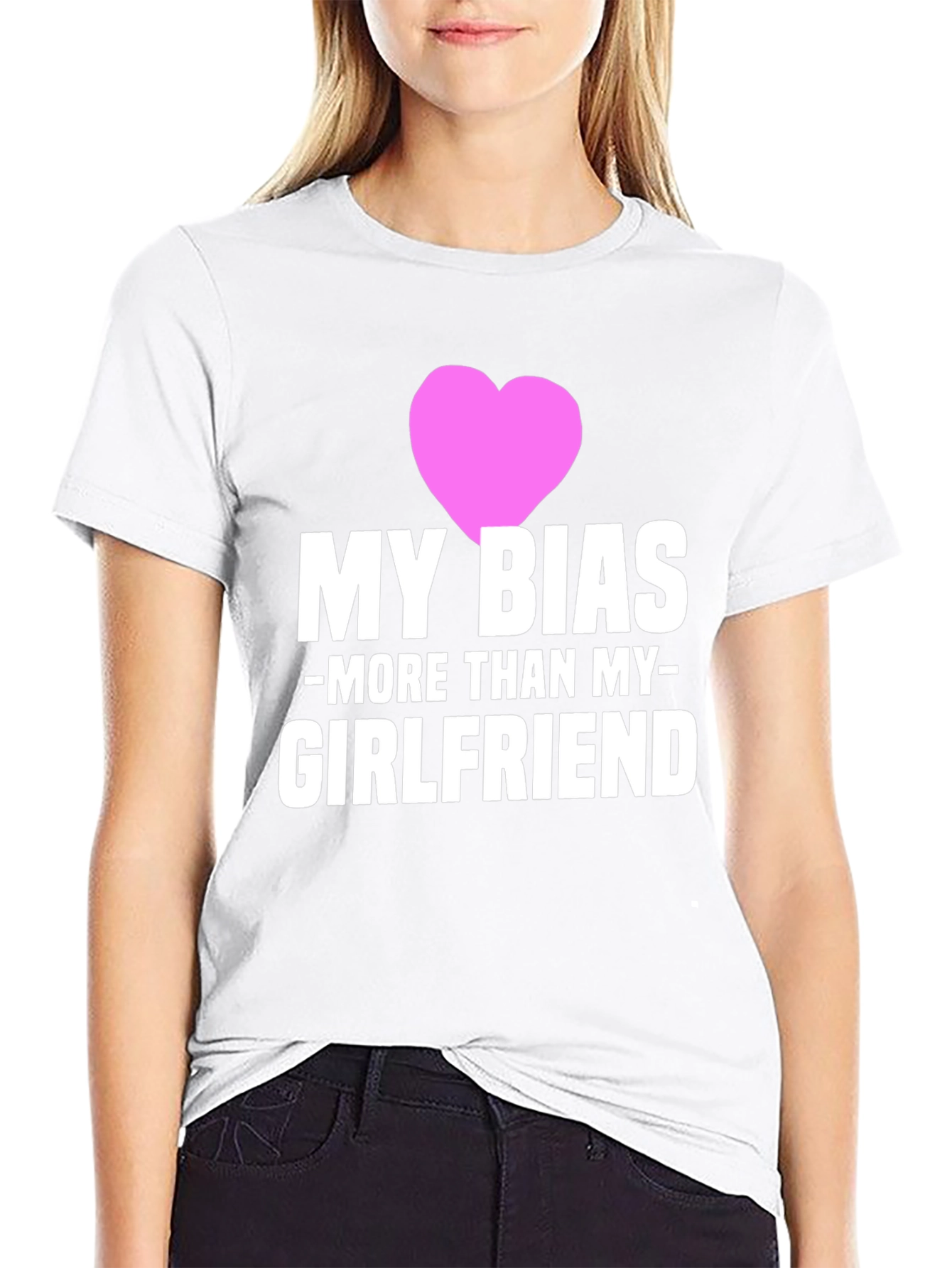 Black My Bias More Than My Girlfriend T-Shirt view 9