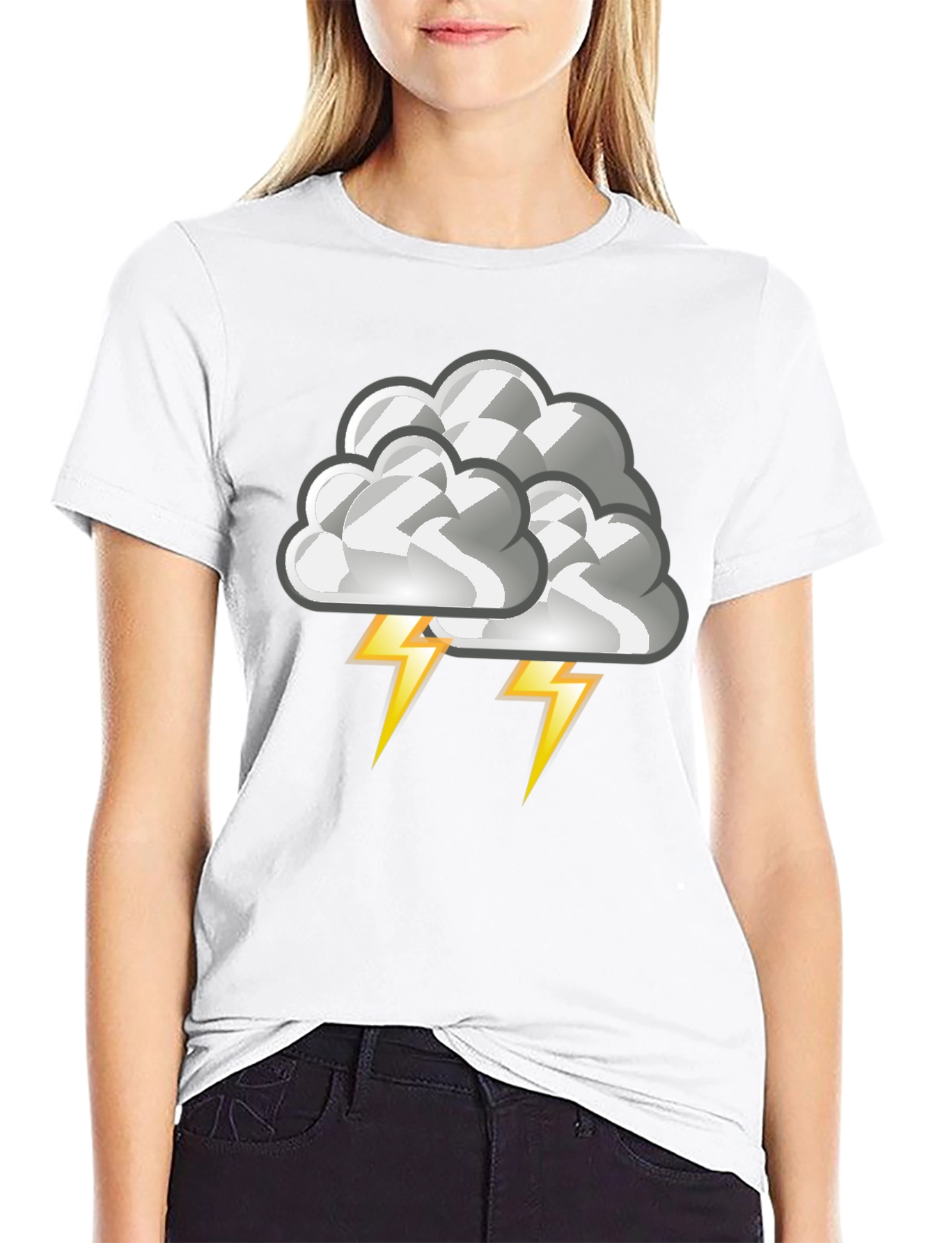 Black Storm Cloud Graphic Tee - Men's Black T-Shirt view 9