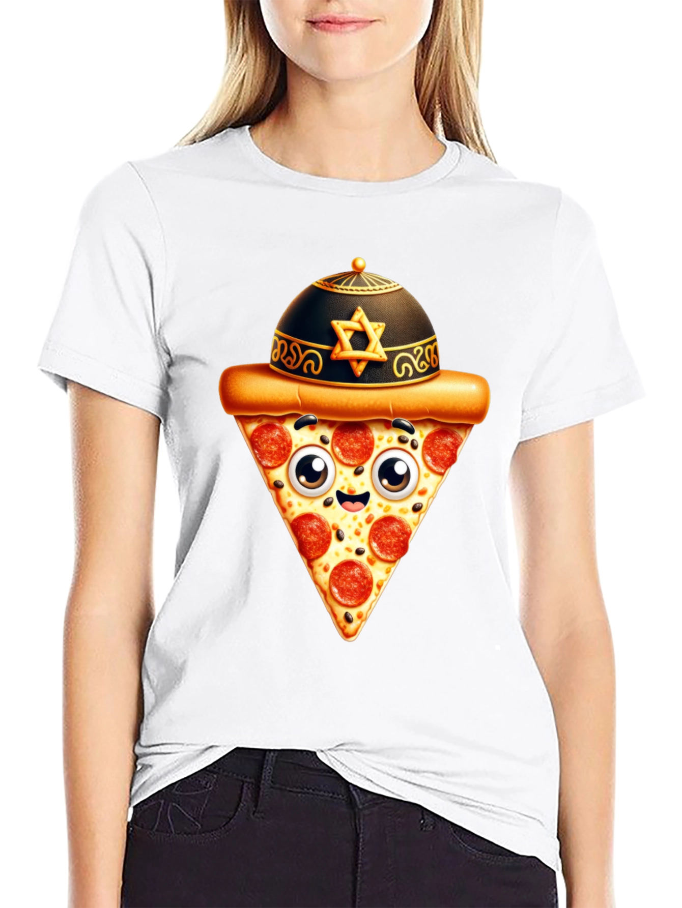 Black Pizza Slice T-Shirt - Funny Foodie Tee view 9