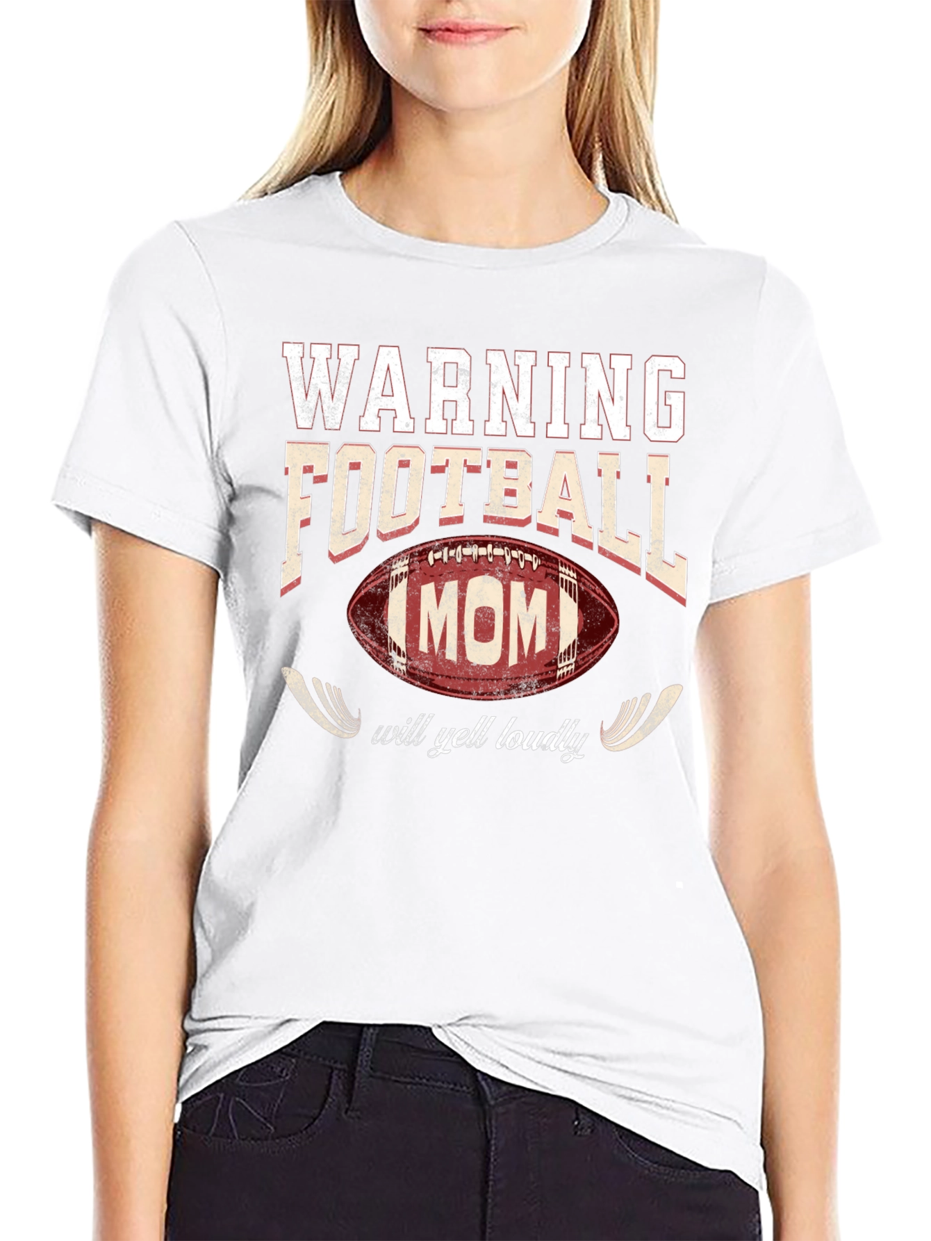 Warning Football Mom Graphic Tee - 9
