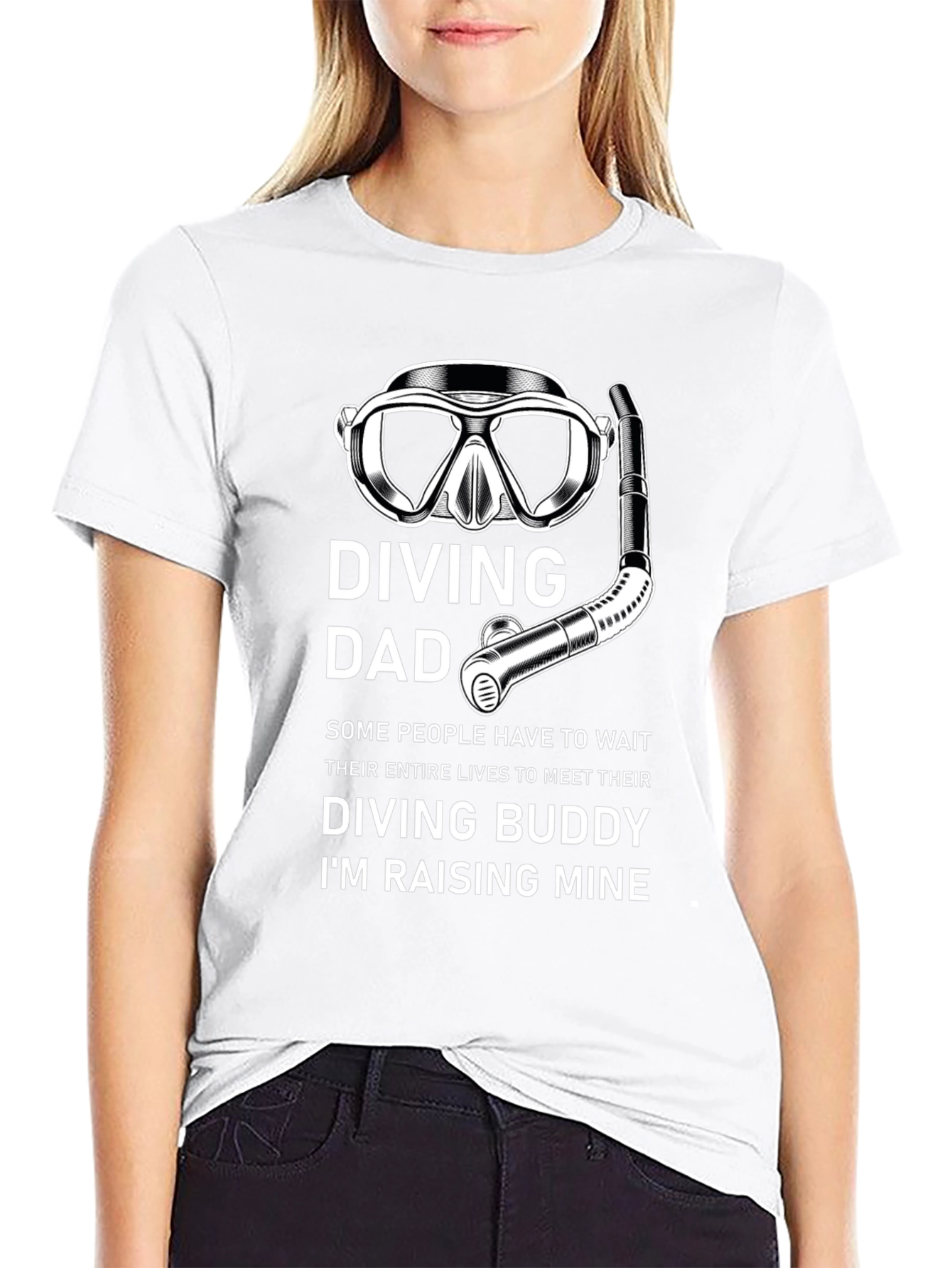 Black Diving Dad T-Shirt - Raise Your Diving Buddy view 9