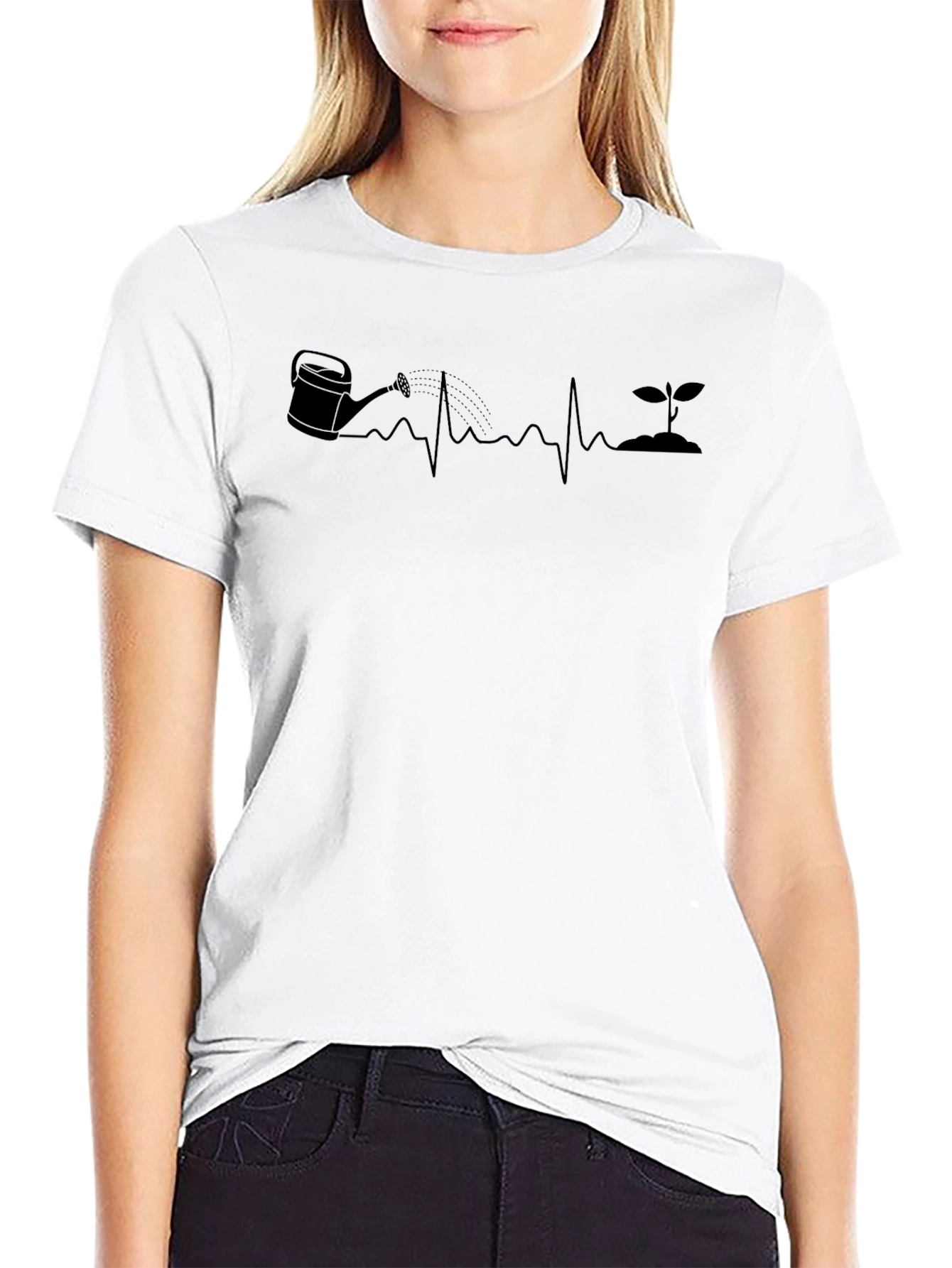 Black Gardener's Heartbeat Graphic T-Shirt view 9