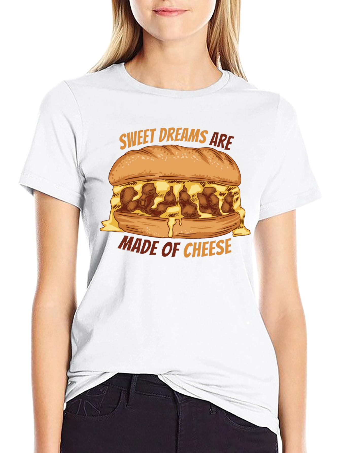 Black Sweet Dreams Are Made of Cheese T-Shirt view 9