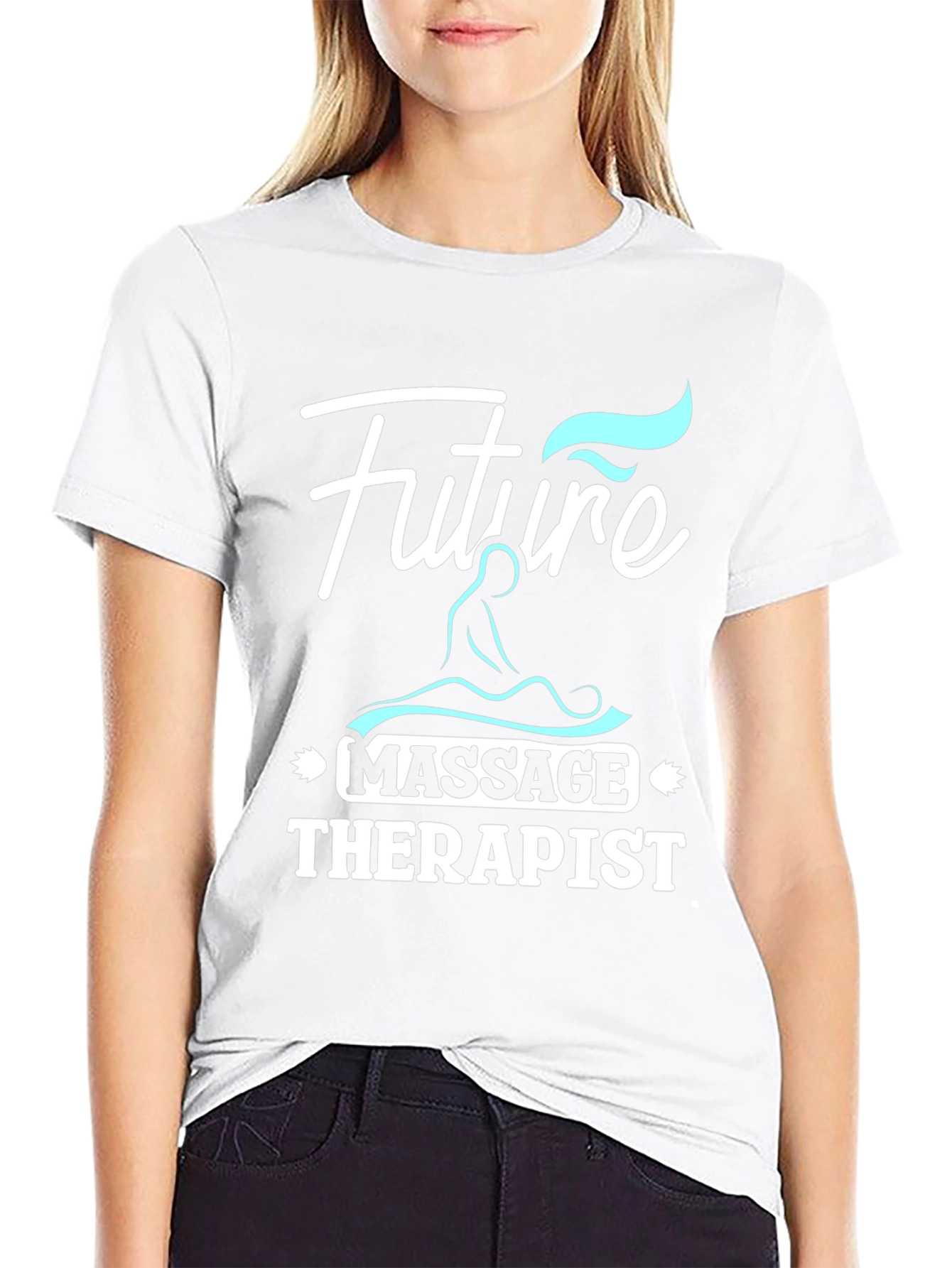 Black Future Massage Therapist Graphic T-Shirt view 9