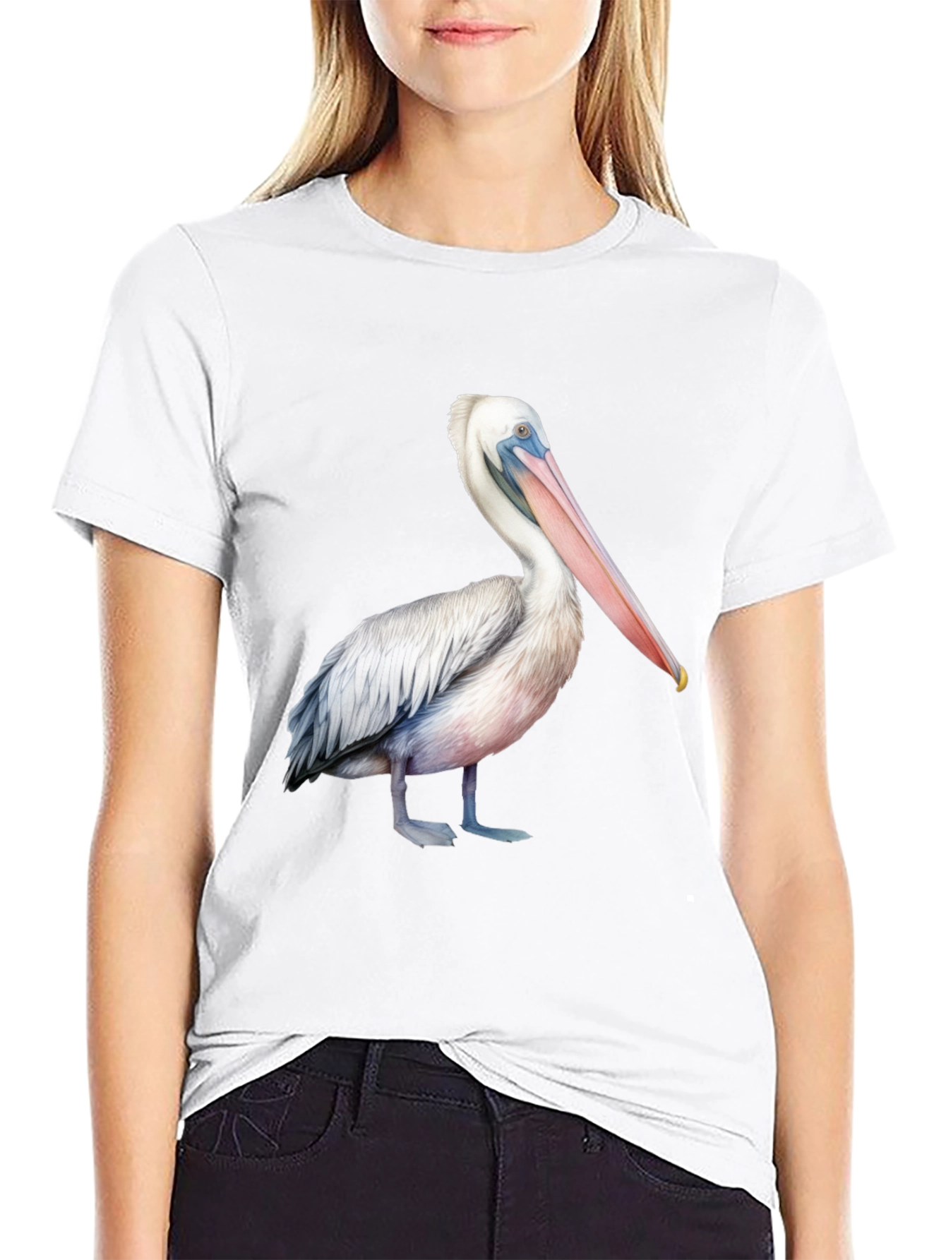 Black Pelican Graphic Print T-Shirt - Unisex Black Tee view 9