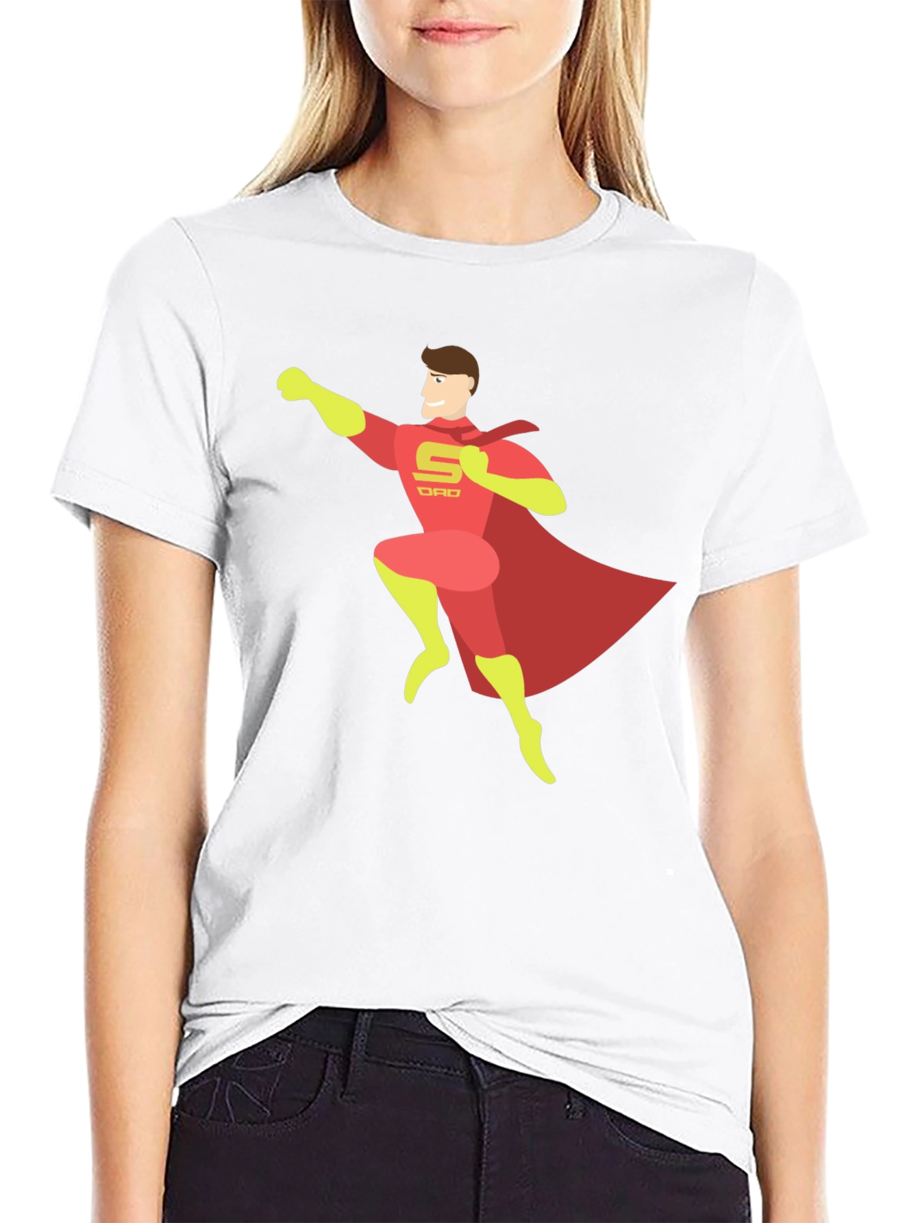 Black Super Dad T-Shirt - Hero Dad Tee view 9