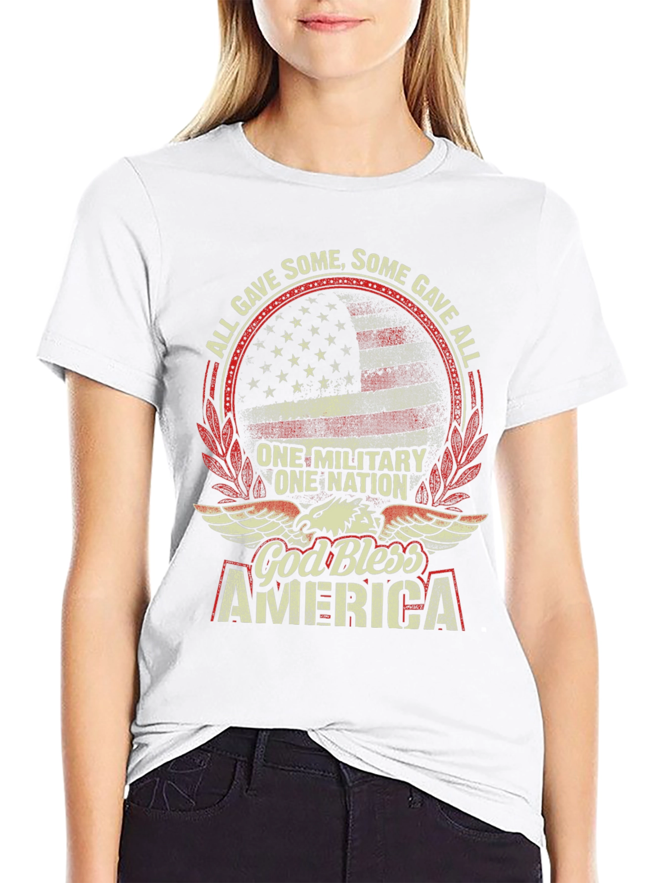 Black God Bless America Patriotic T-Shirt view 9