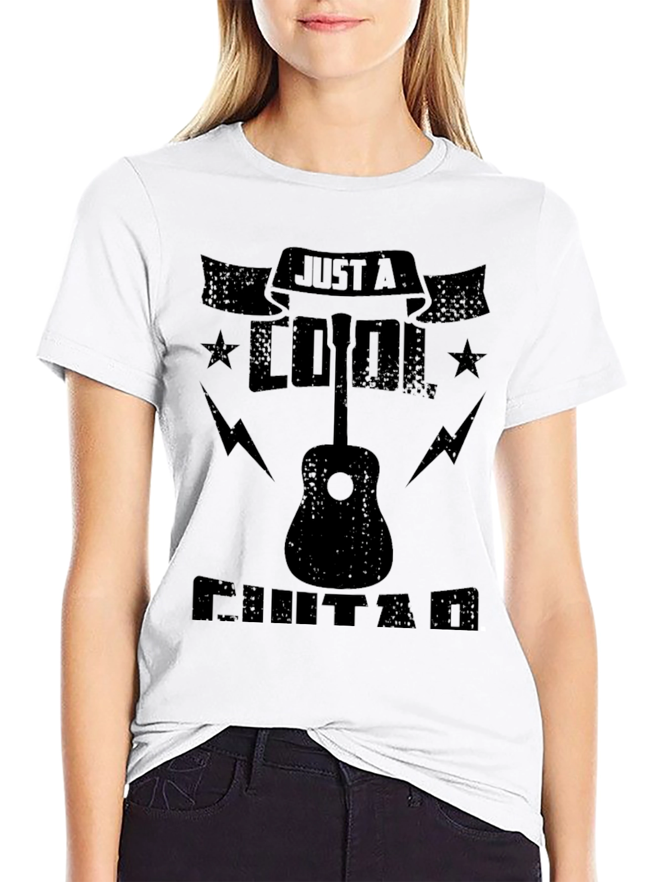 Black Cool Guitar T-Shirt - Music Lover Graphic Tee view 9