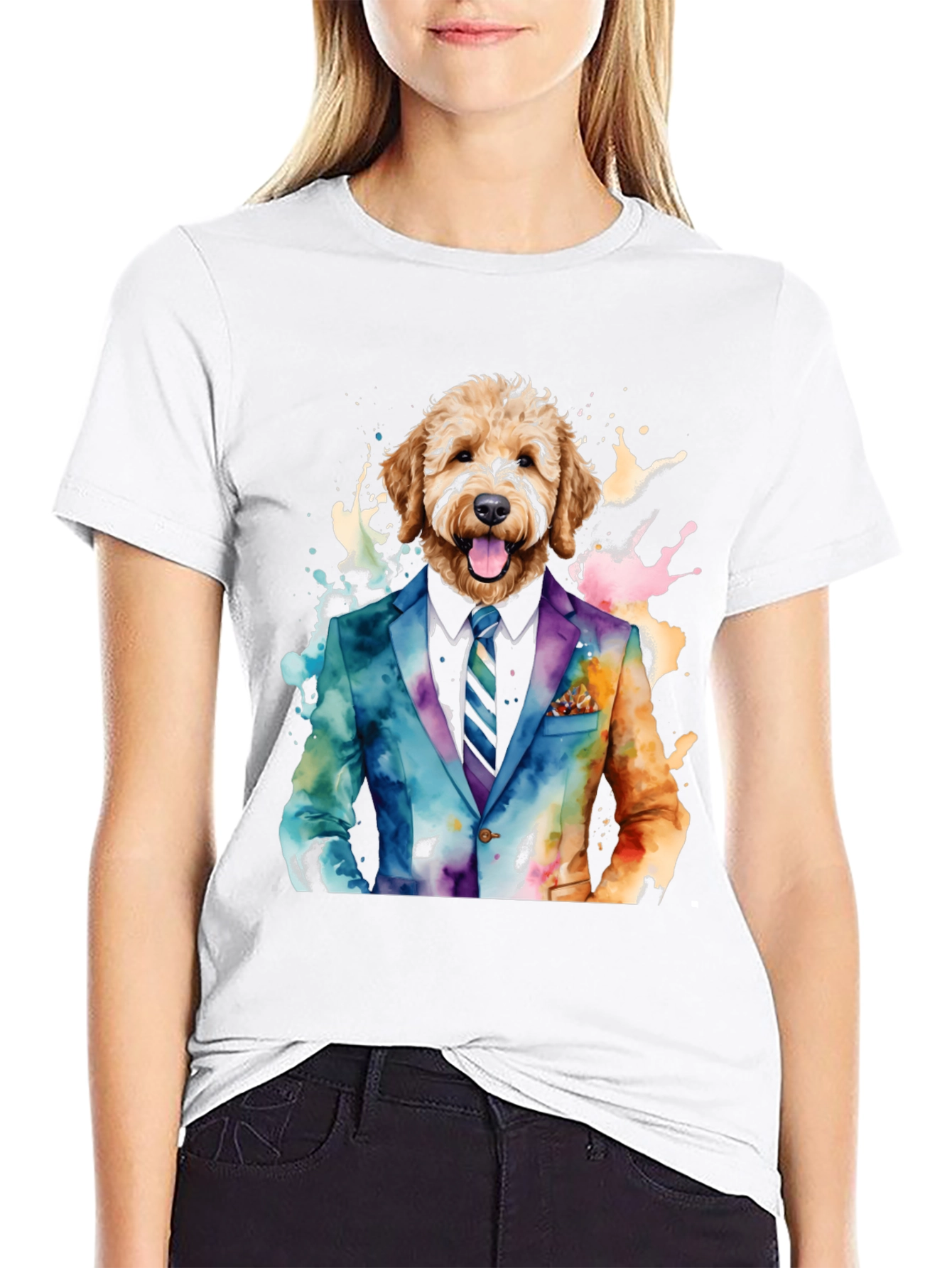 Black Dog in Suit Graphic Tee - Stylish & Unique view 9