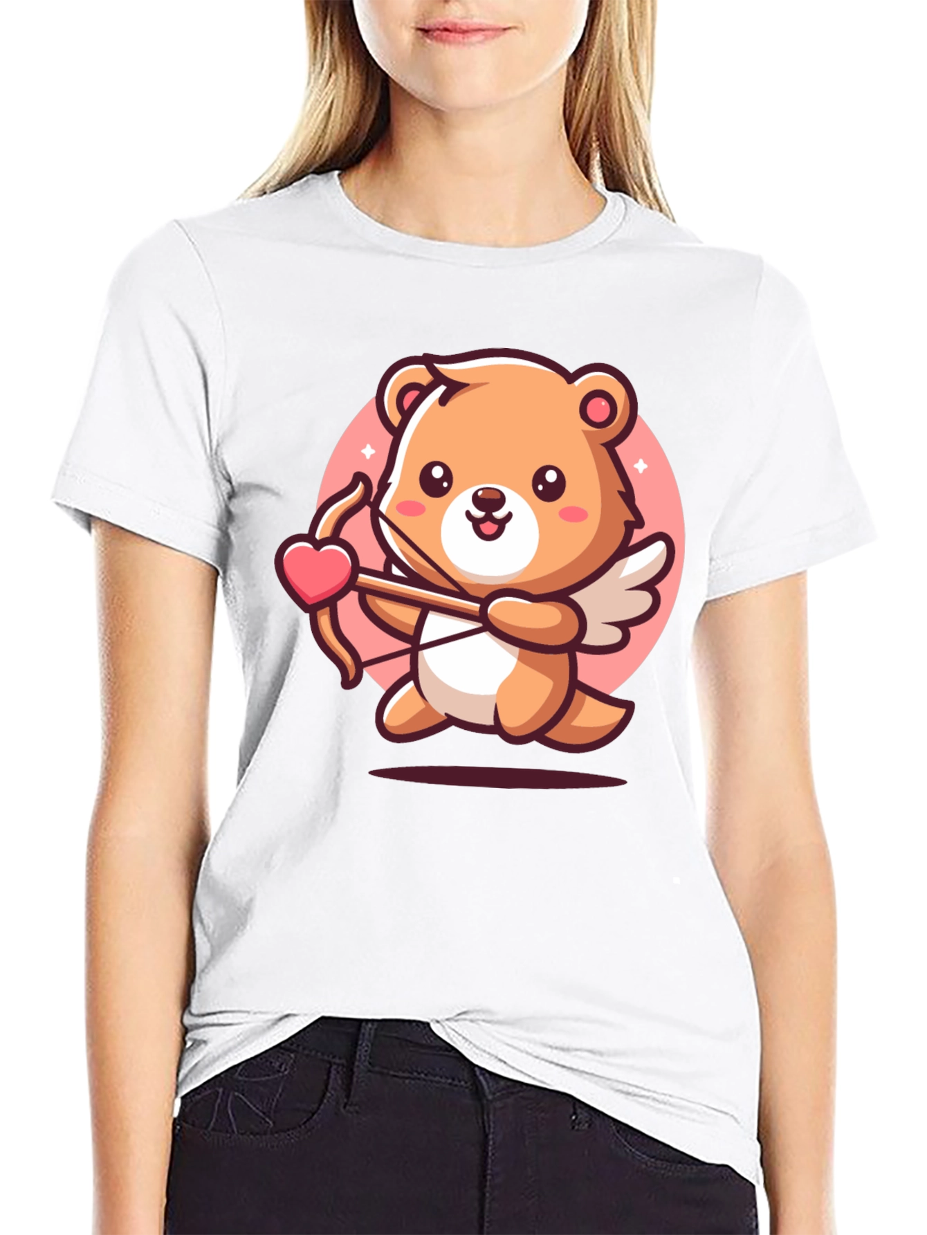 Black Cupid Bear T-Shirt - Valentine's Day view 9