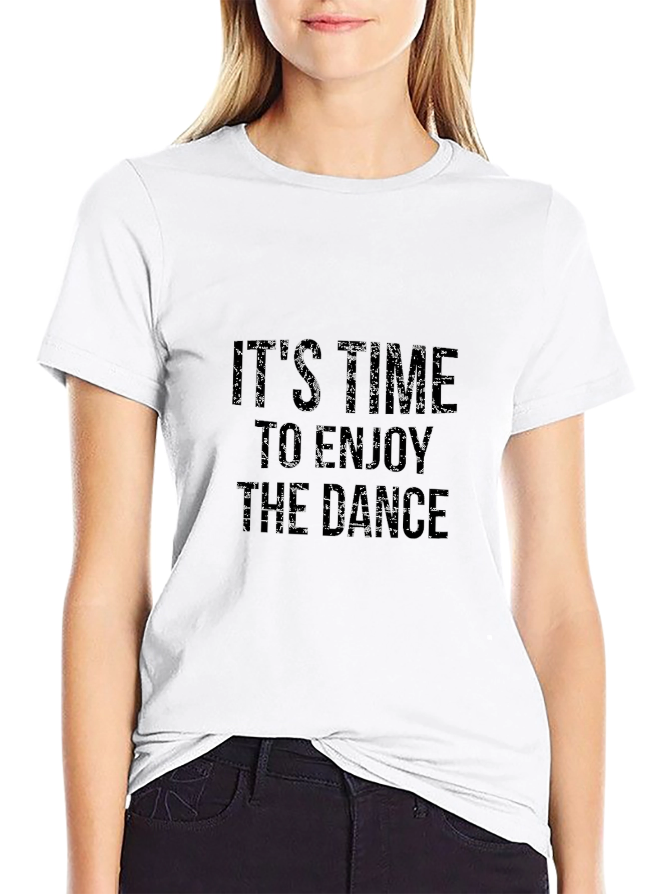 Black It's Time to Enjoy the Dance Men's Black Tee view 9