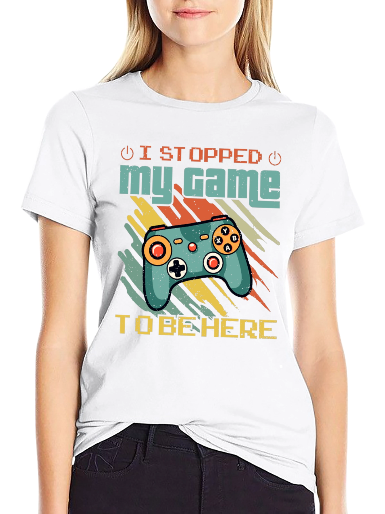 Black I Stopped My Game to Be Here Graphic Tee view 9
