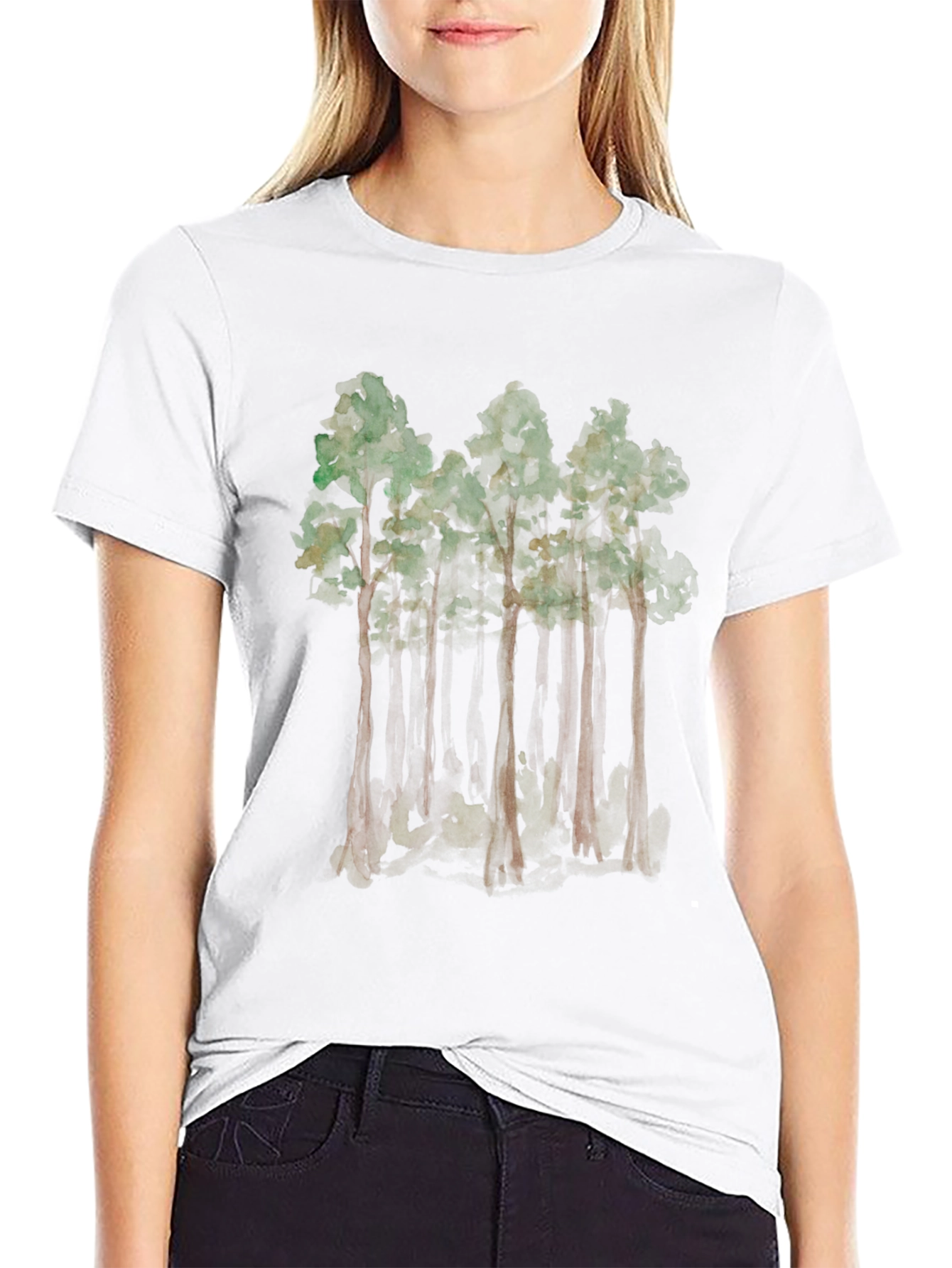 Black Forest Graphic Tee - Nature Inspired Print view 9