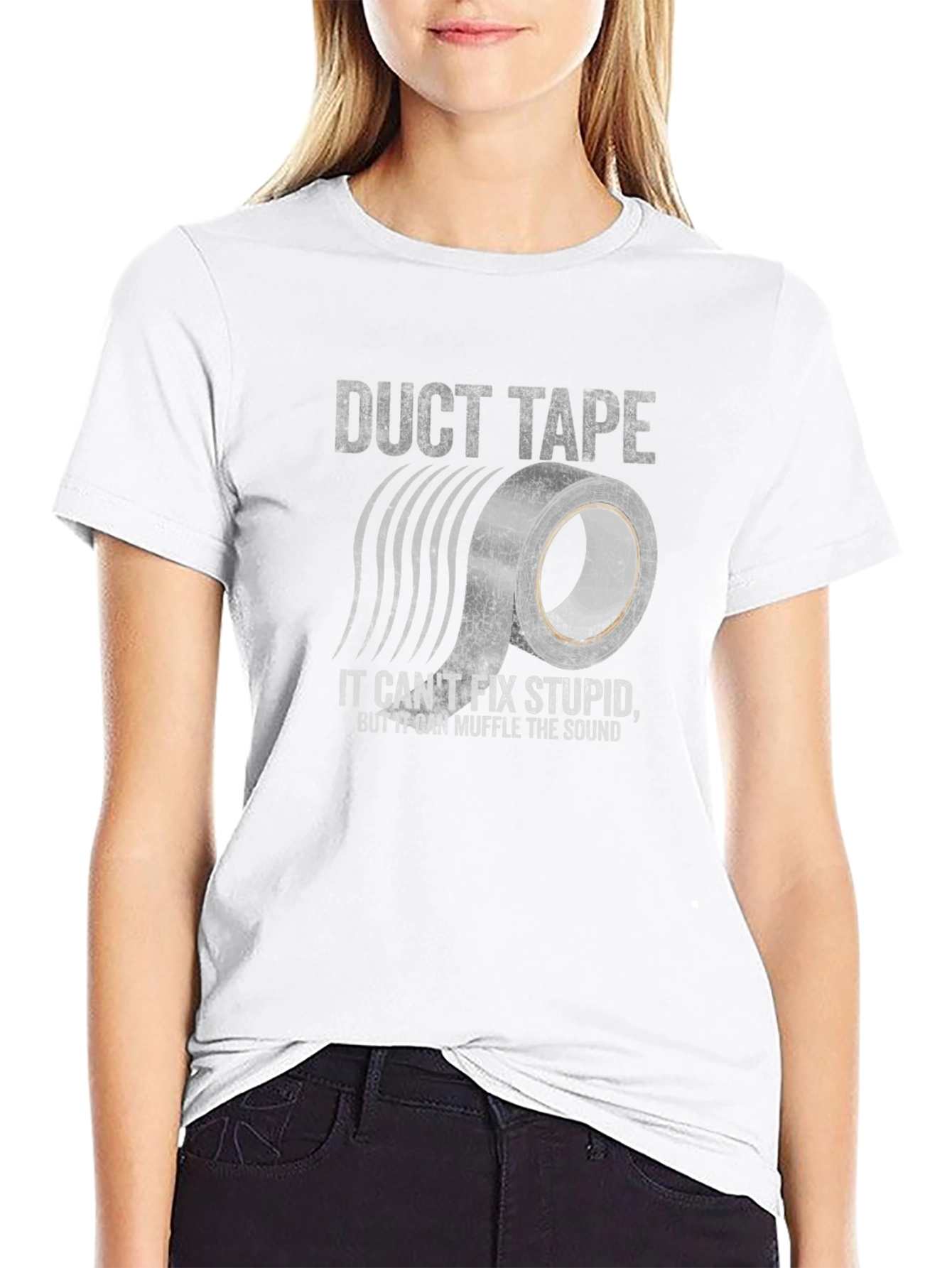 Black Duct Tape Fixes Stupid Tee view 9