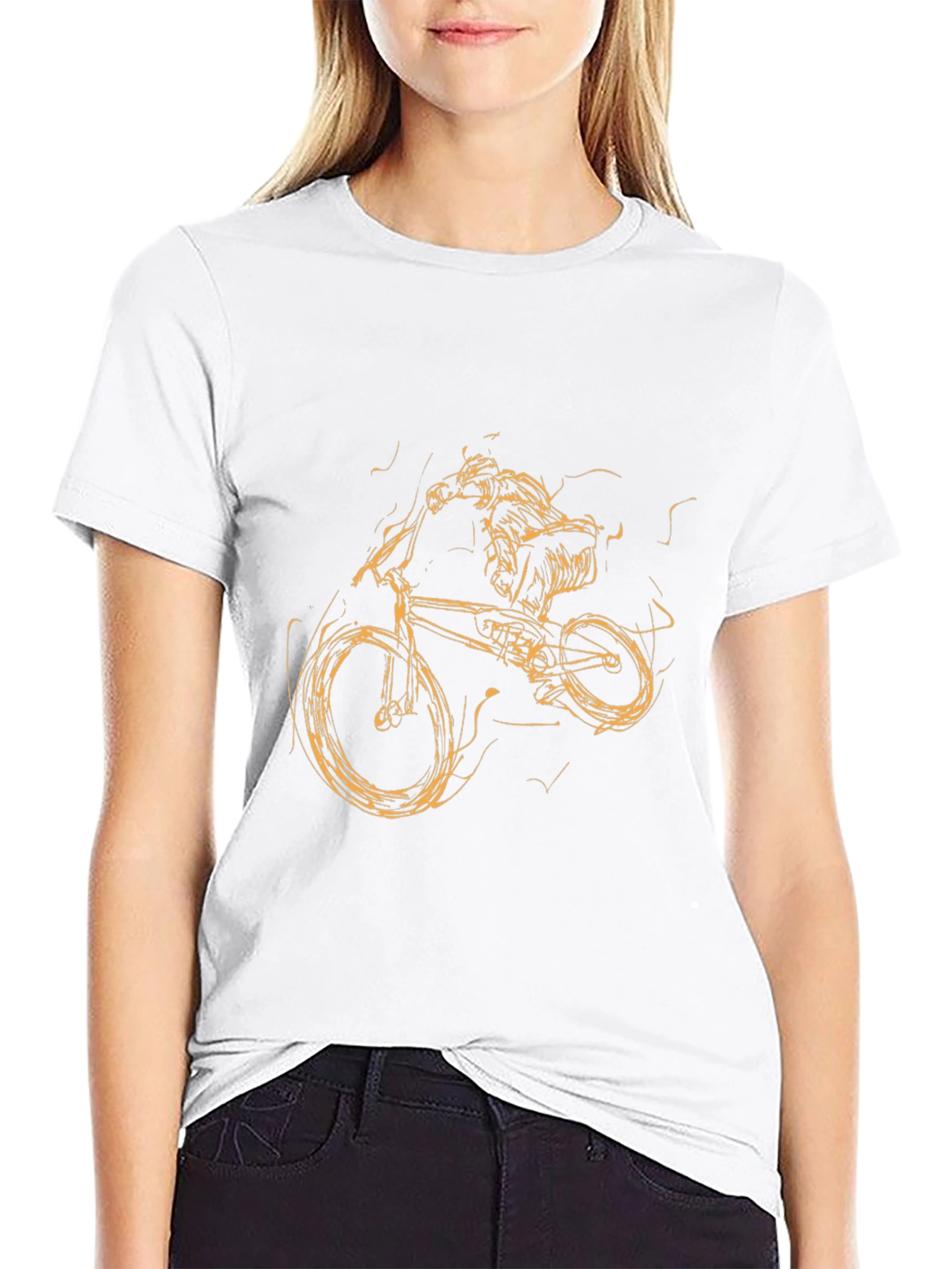 Black Mountain Bike Rider Graphic T-Shirt - Black view 9