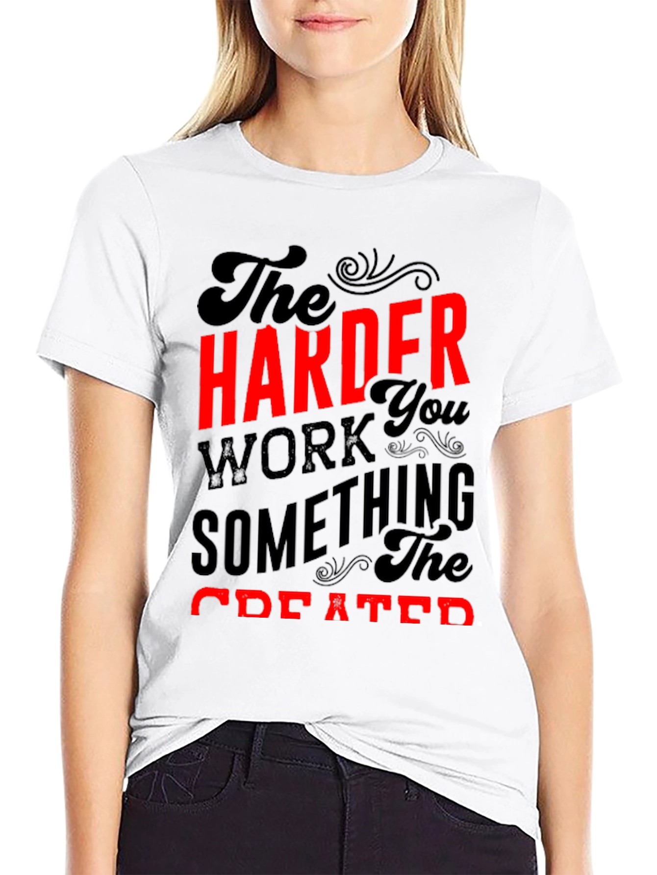 Black Motivational Harder You Work T-Shirt view 9