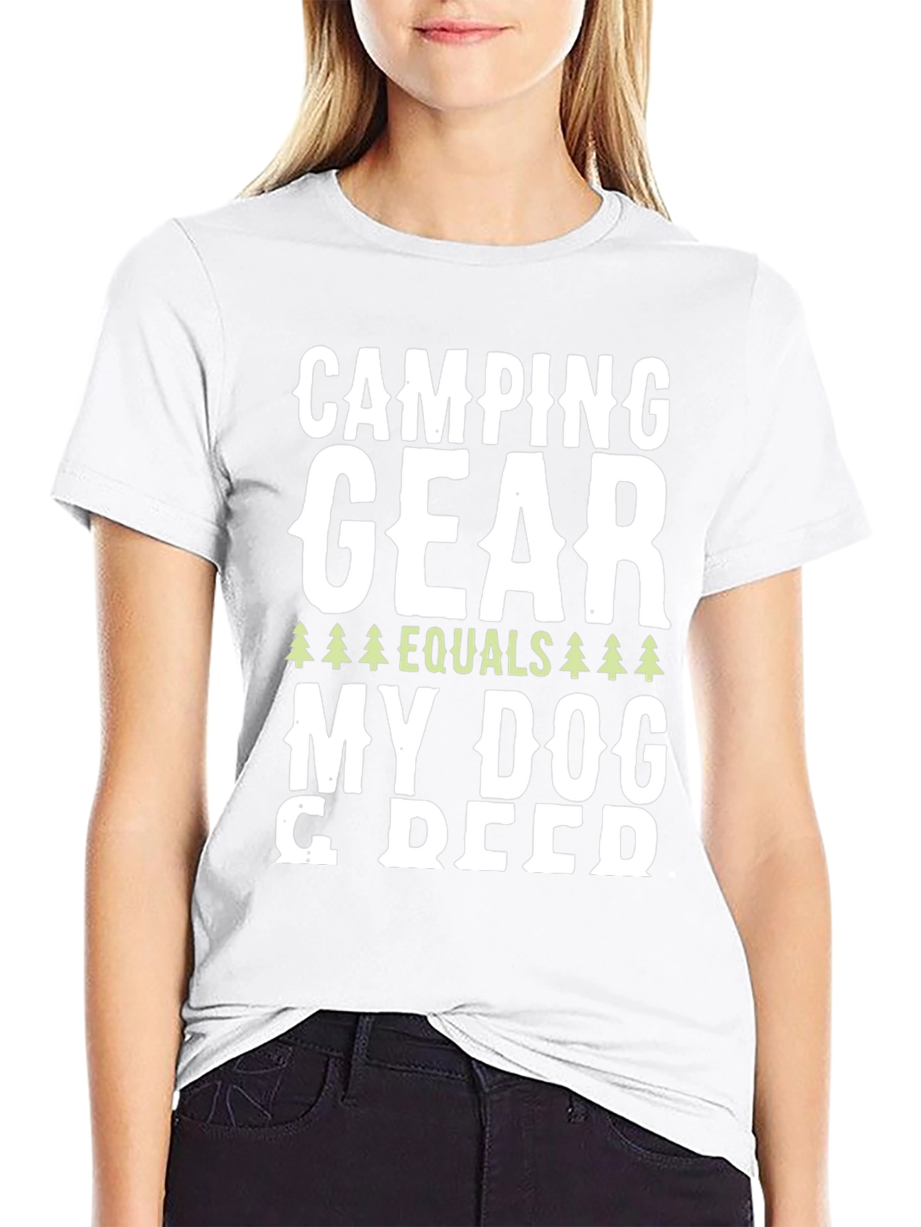 Black Camping Gear Equals My Dog T-Shirt view 9