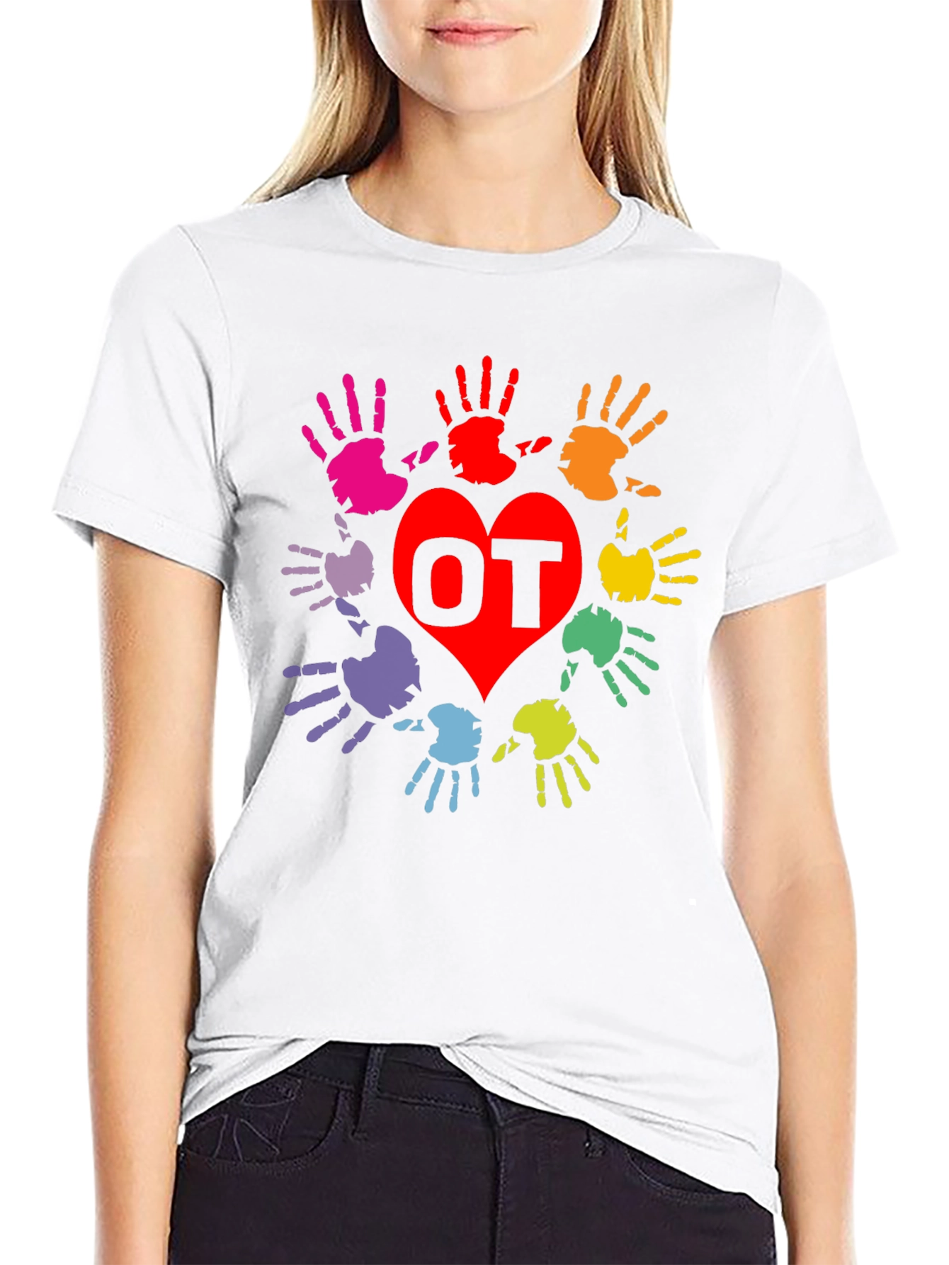 OT Occupational Therapy Hands Heart T-Shirt - 9