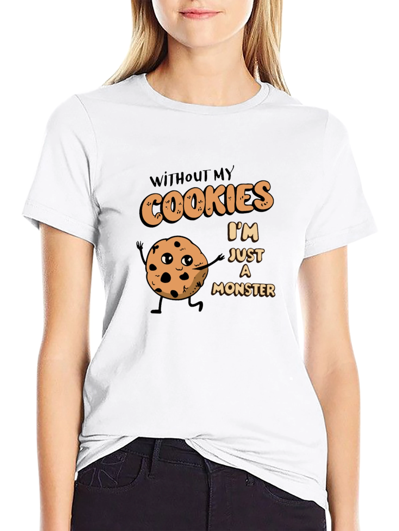 Black Cookie Monster T-Shirt - Funny Graphic Tee view 9