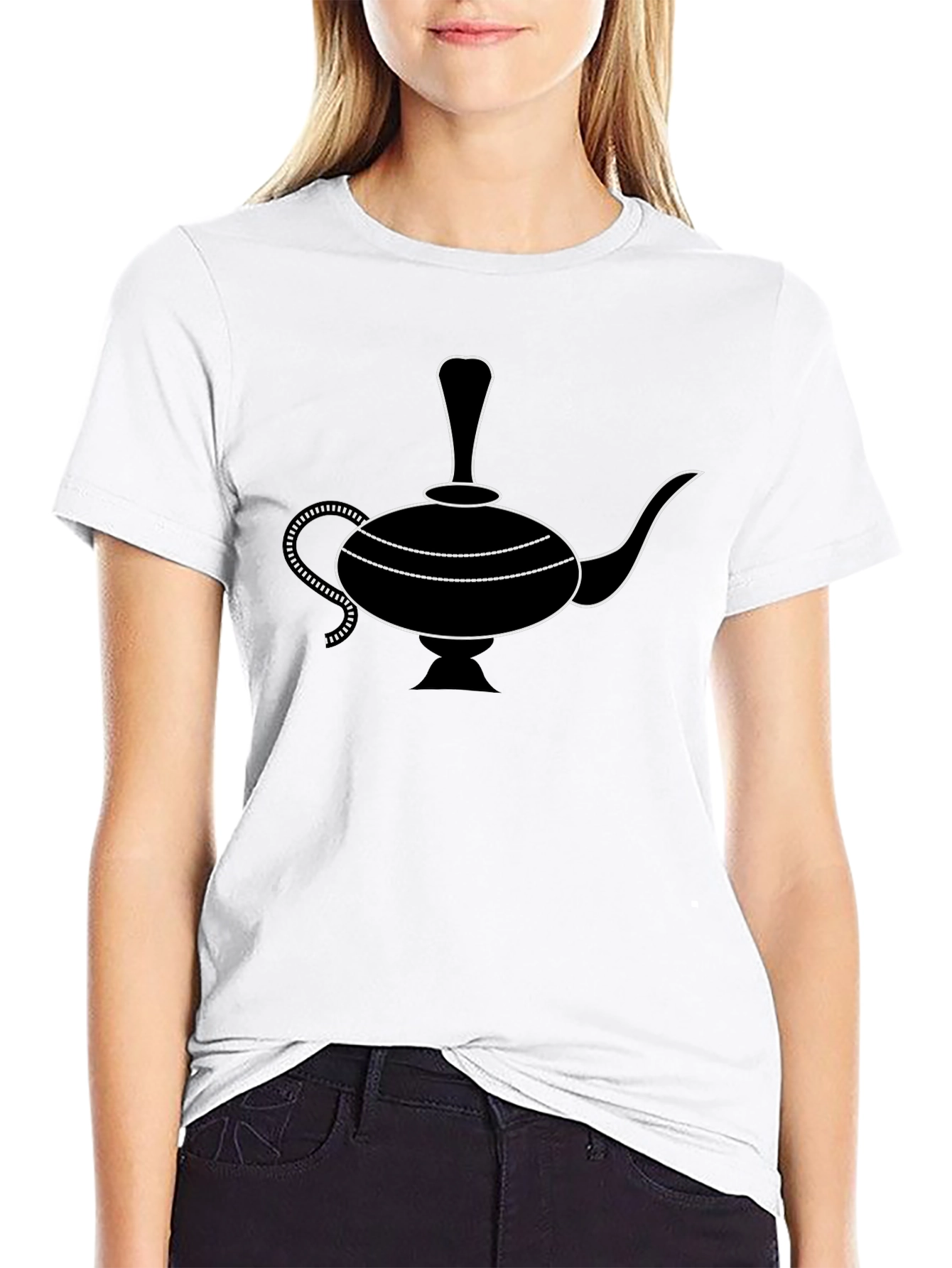 Black Genie Lamp Graphic T-Shirt view 9
