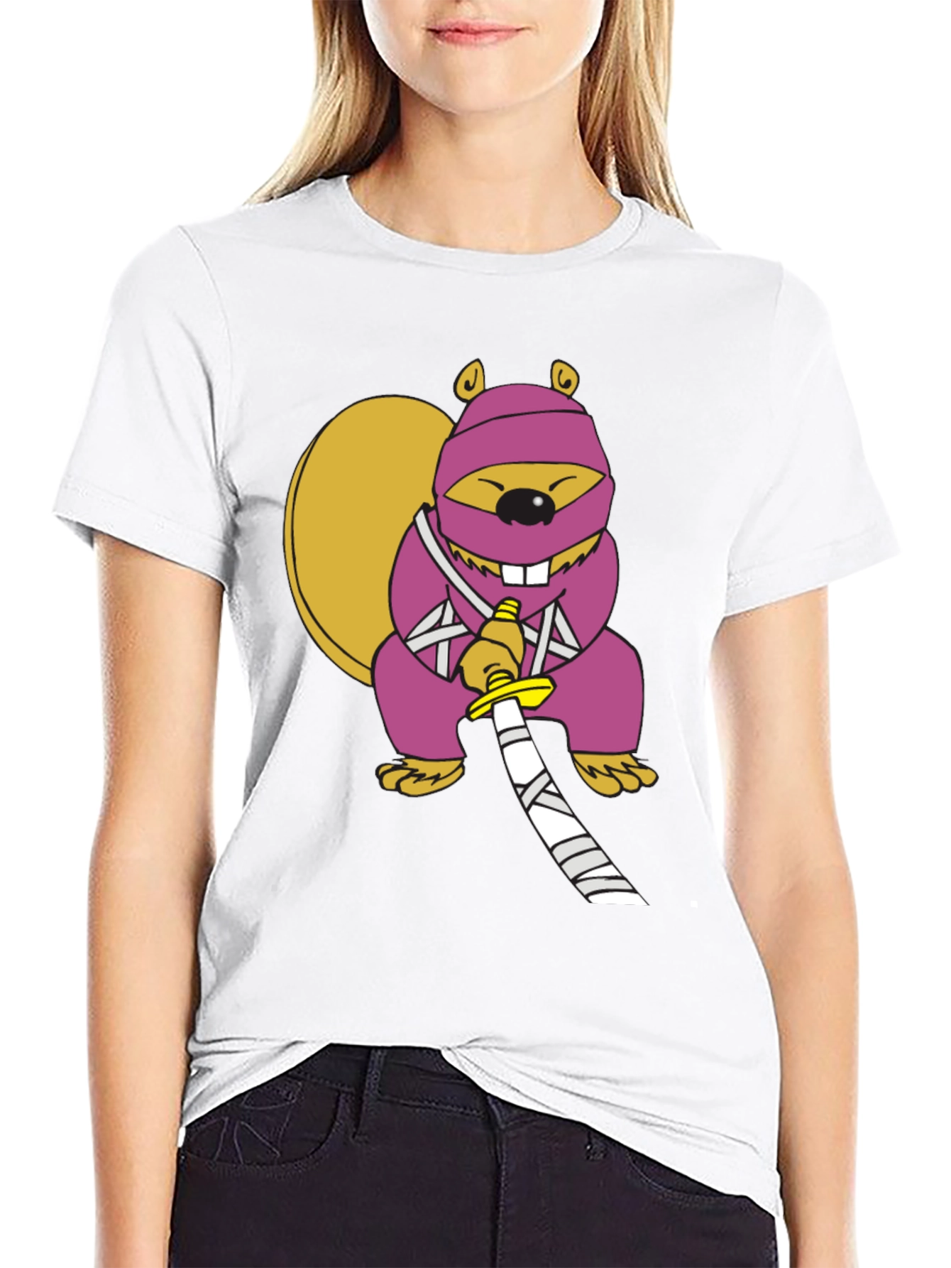 Black Ninja Squirrel Graphic Tee view 9