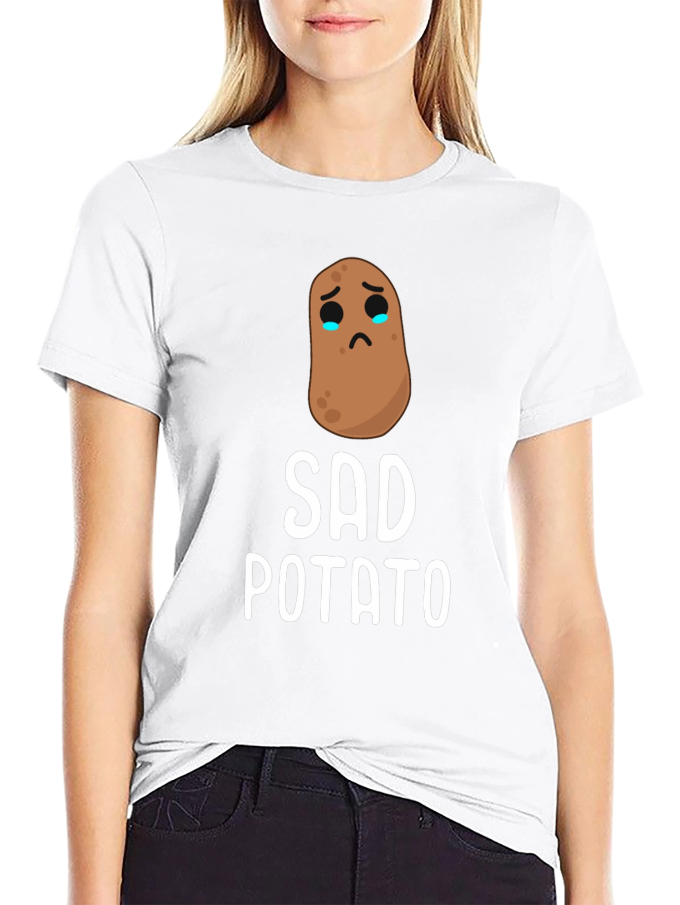 Black Sad Potato Graphic T-Shirt - Unisex Cotton Tee view 9