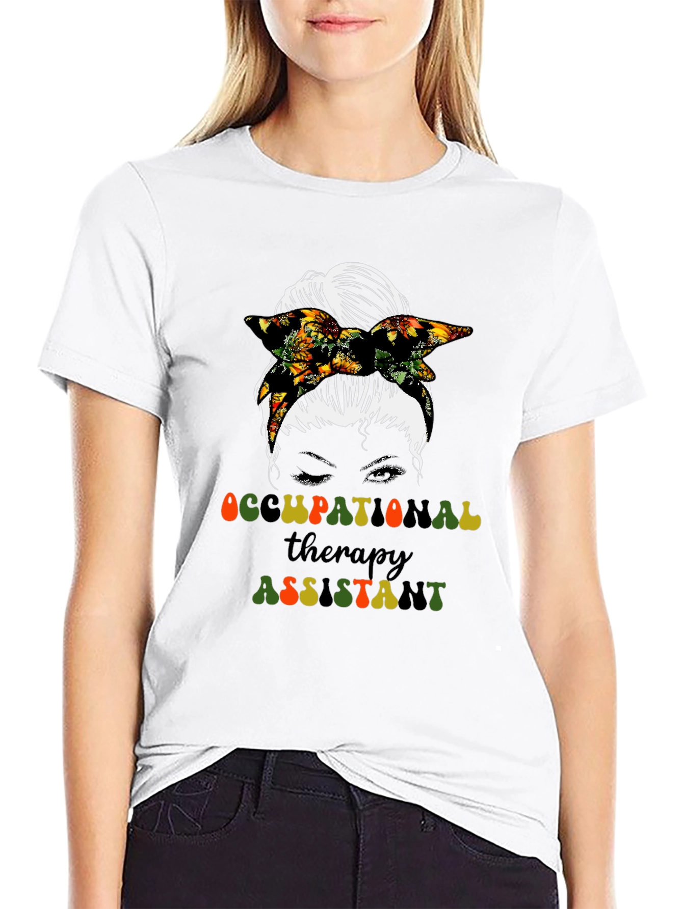 Black Occupational Therapy Assistant T-Shirt view 9