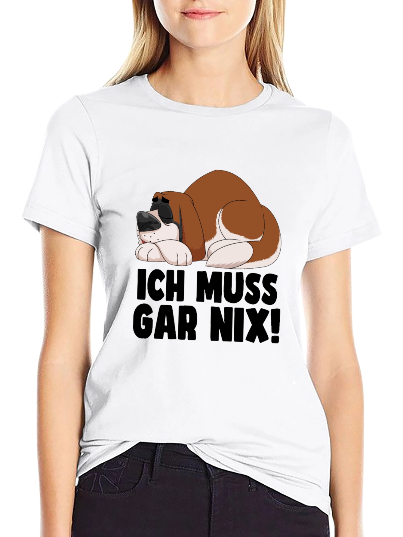 Black Ich Muss Gar Nix T-Shirt - Sleeping Dog view 9