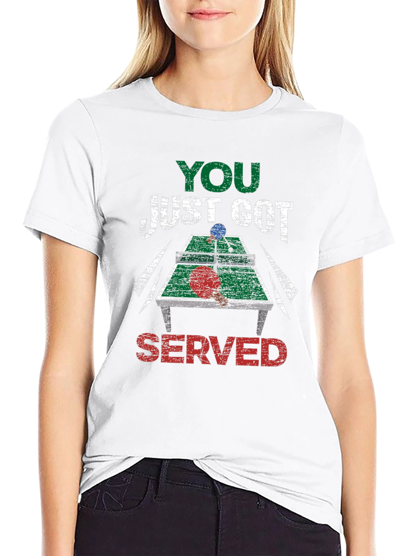 Black You Just Got Served Ping Pong T-Shirt view 9