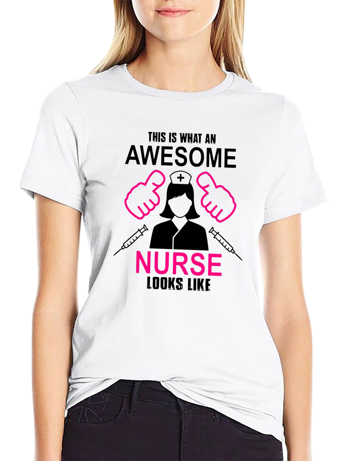 Black Awesome Nurse T-Shirt - Perfect Gift for Nurses view 9
