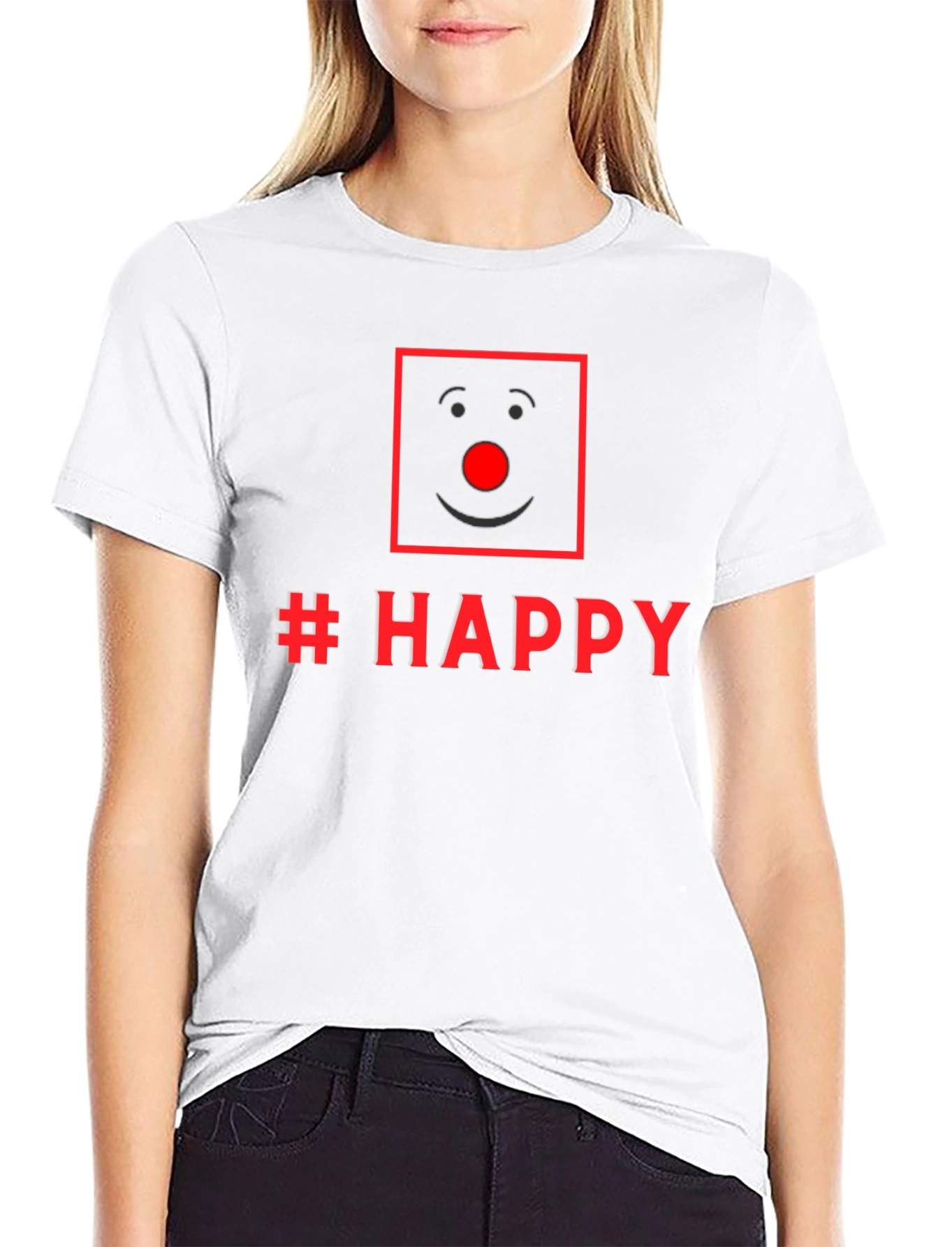 Black Happy Clown Face Graphic Tee - Unisex Black T-Shirt view 9