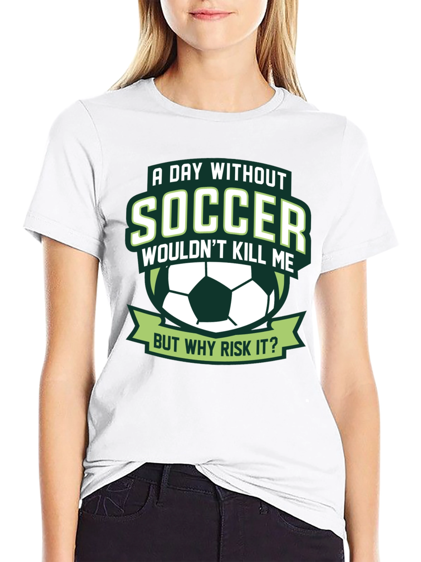 Black Soccer T-Shirt: A Day Without Soccer view 9