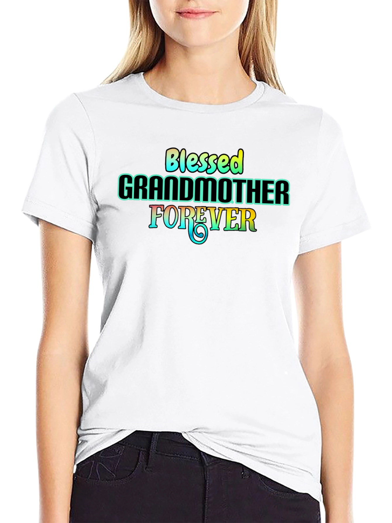 Black Blessed Grandmother Forever Black T-Shirt view 9