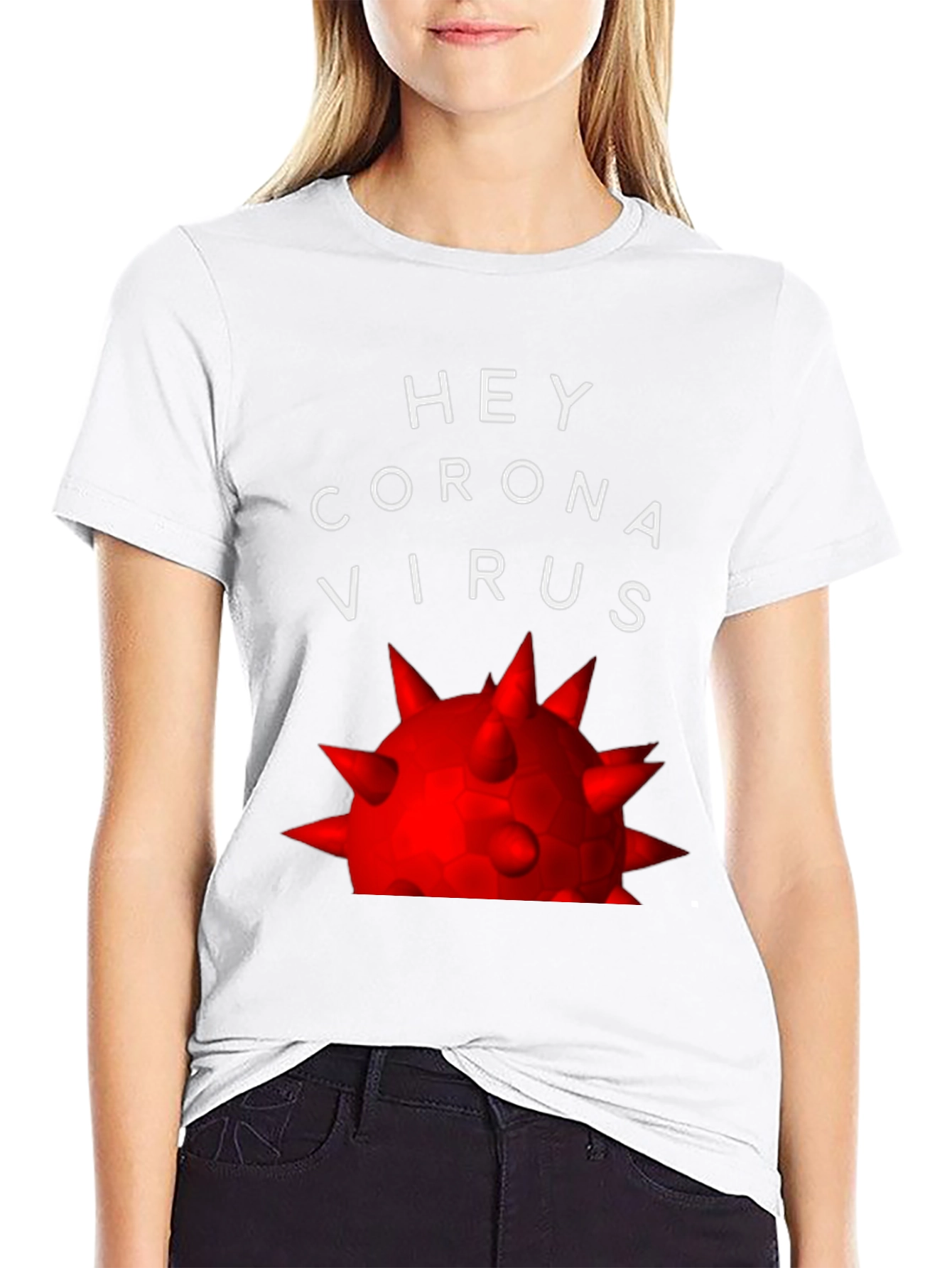 Black Hey Coronavirus T-Shirt - Bold Graphic Tee view 9