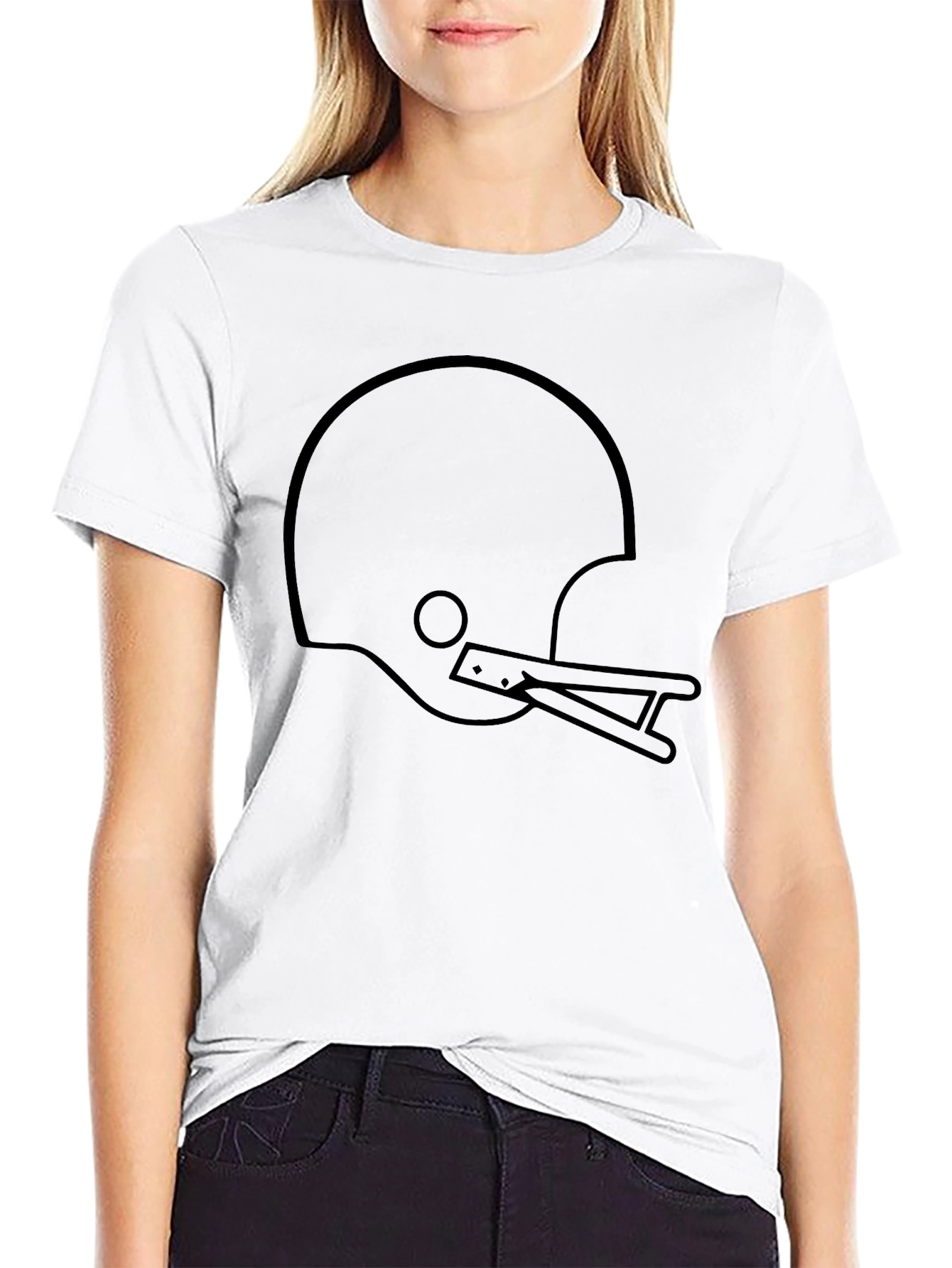 Black Football Helmet Graphic T-Shirt - Classic Style view 9