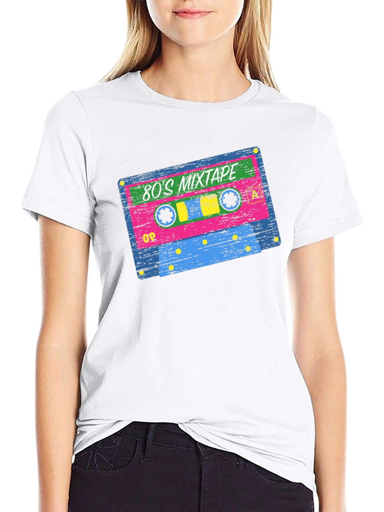 Black 80's Mixtape Retro Graphic T-Shirt view 9