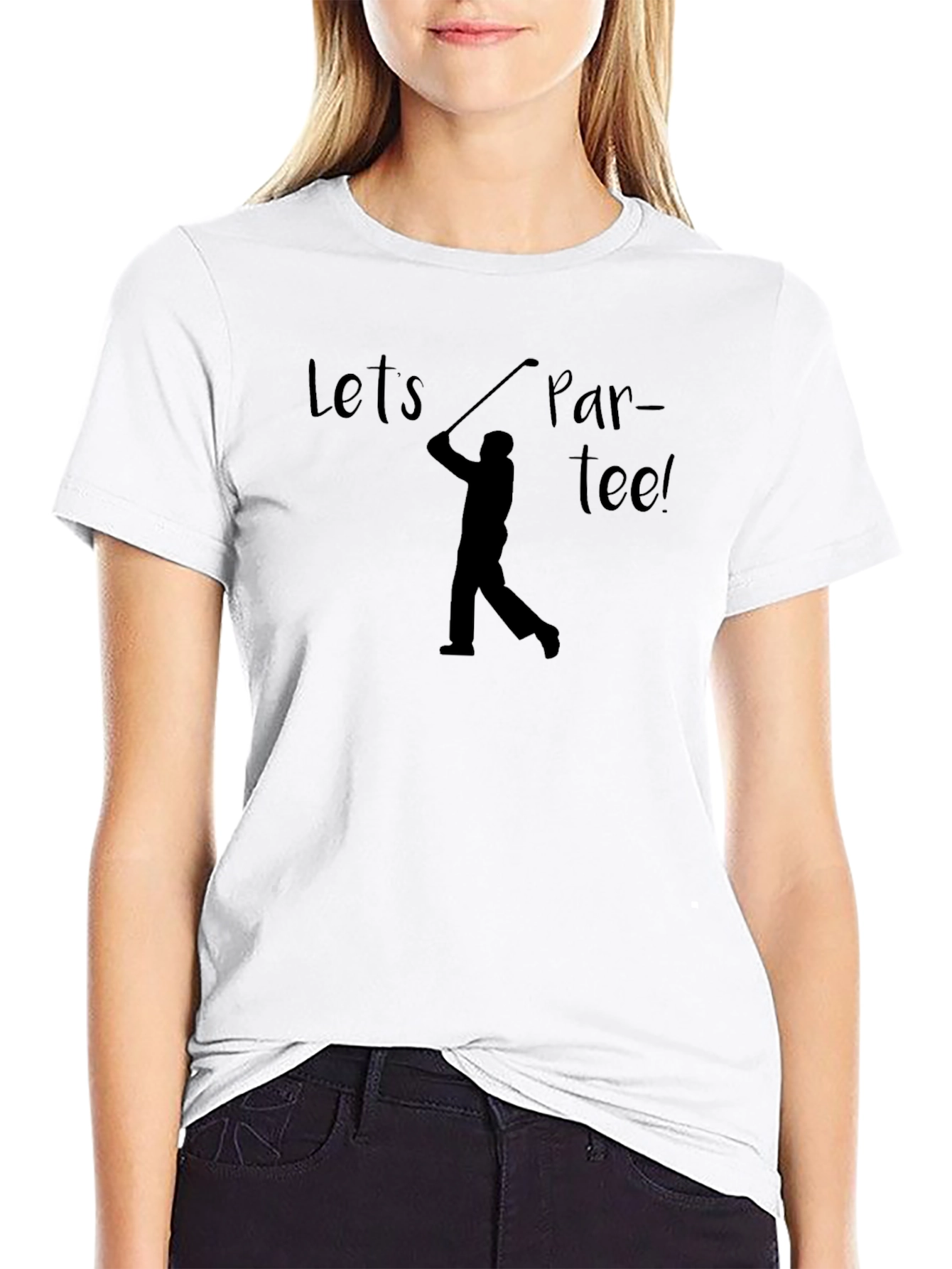 Black Let's Par-tee! Golf T-Shirt, Golfer Gift view 9