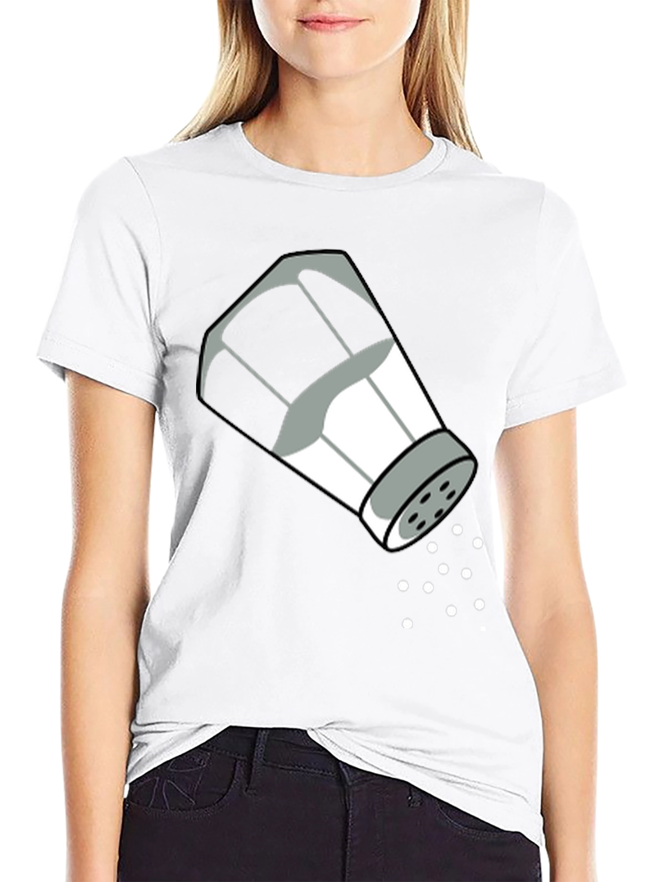 Black Salt Shaker Graphic Tee - Quirky T-Shirt Design view 9