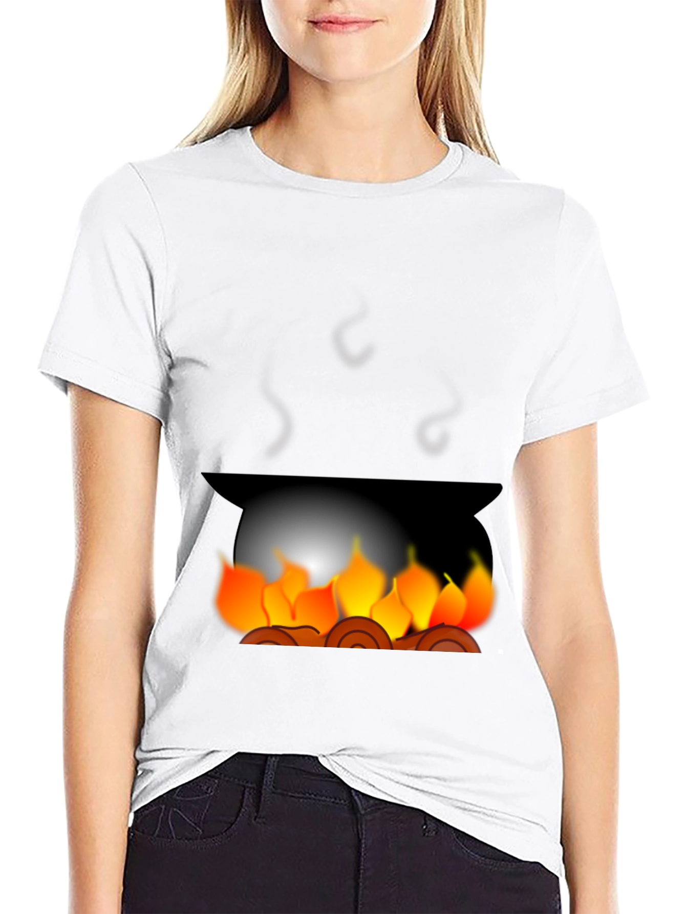 Black Campfire Graphic Tee - Cozy Black T-Shirt view 9