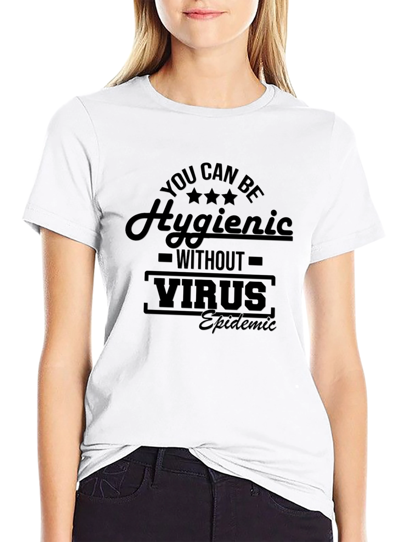 Black Hygienic Without Virus T-Shirt - Black view 9