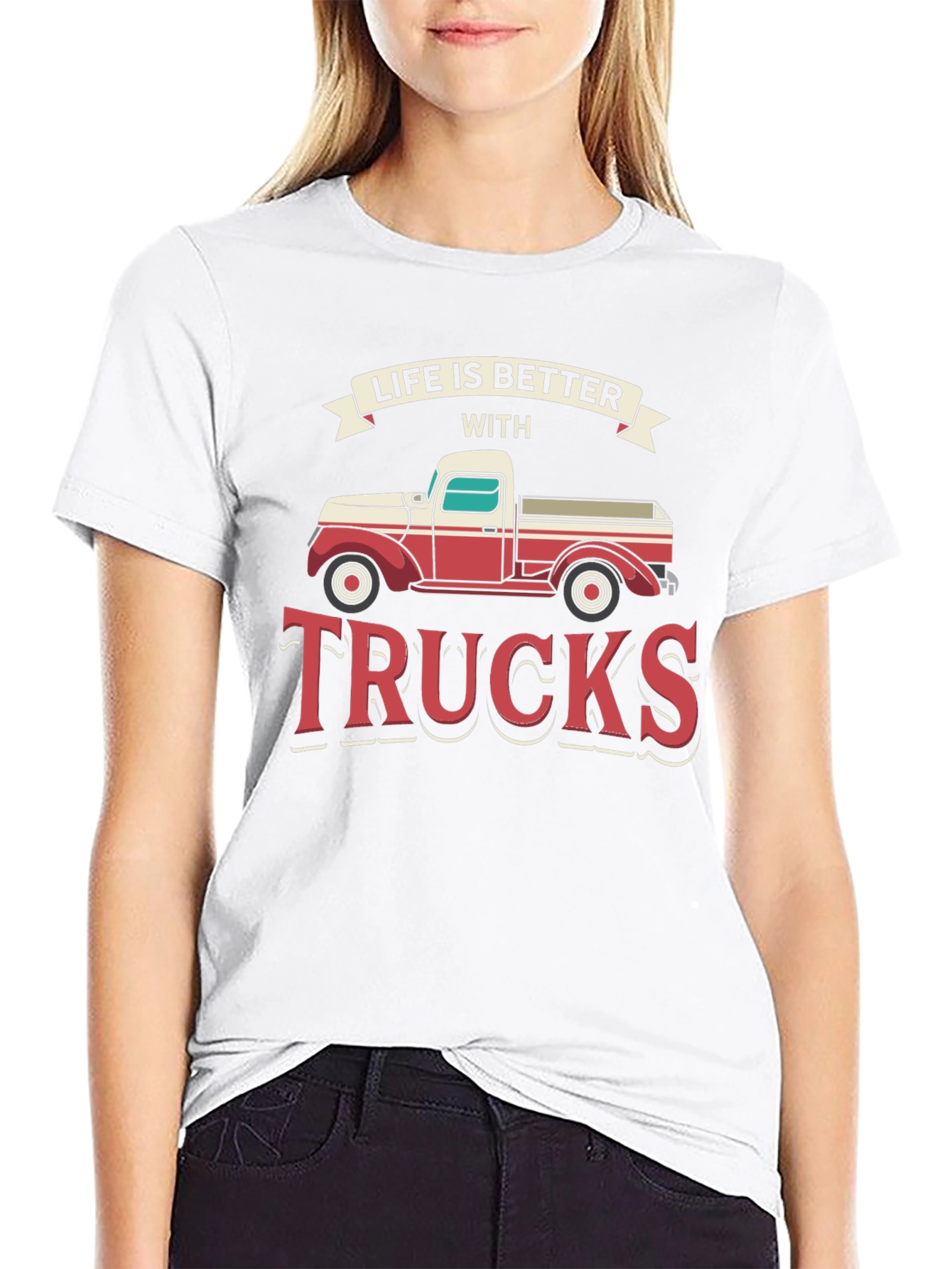 Black Life is Better with Trucks Graphic Tee view 9