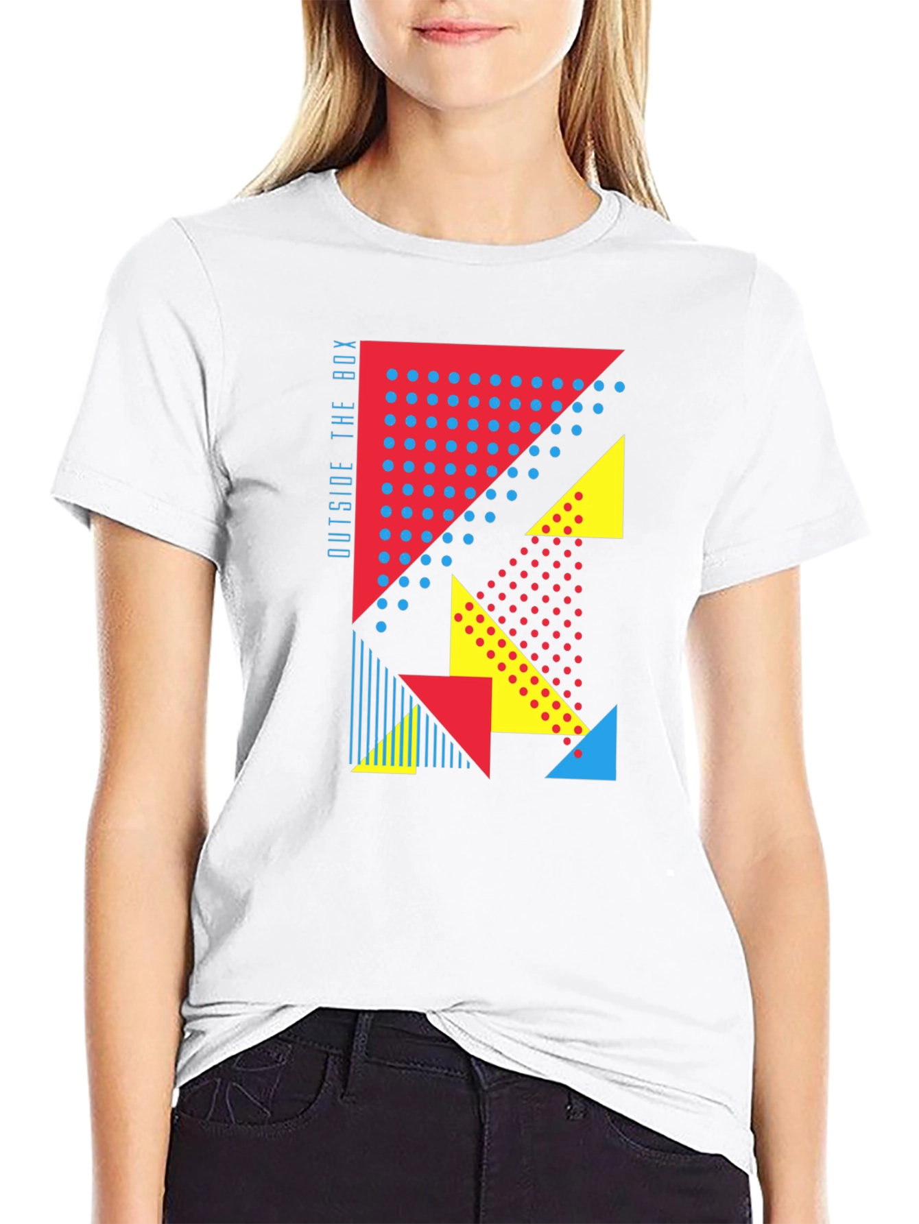 Black Geometric Graphic Print Tee - Outside the Box view 9