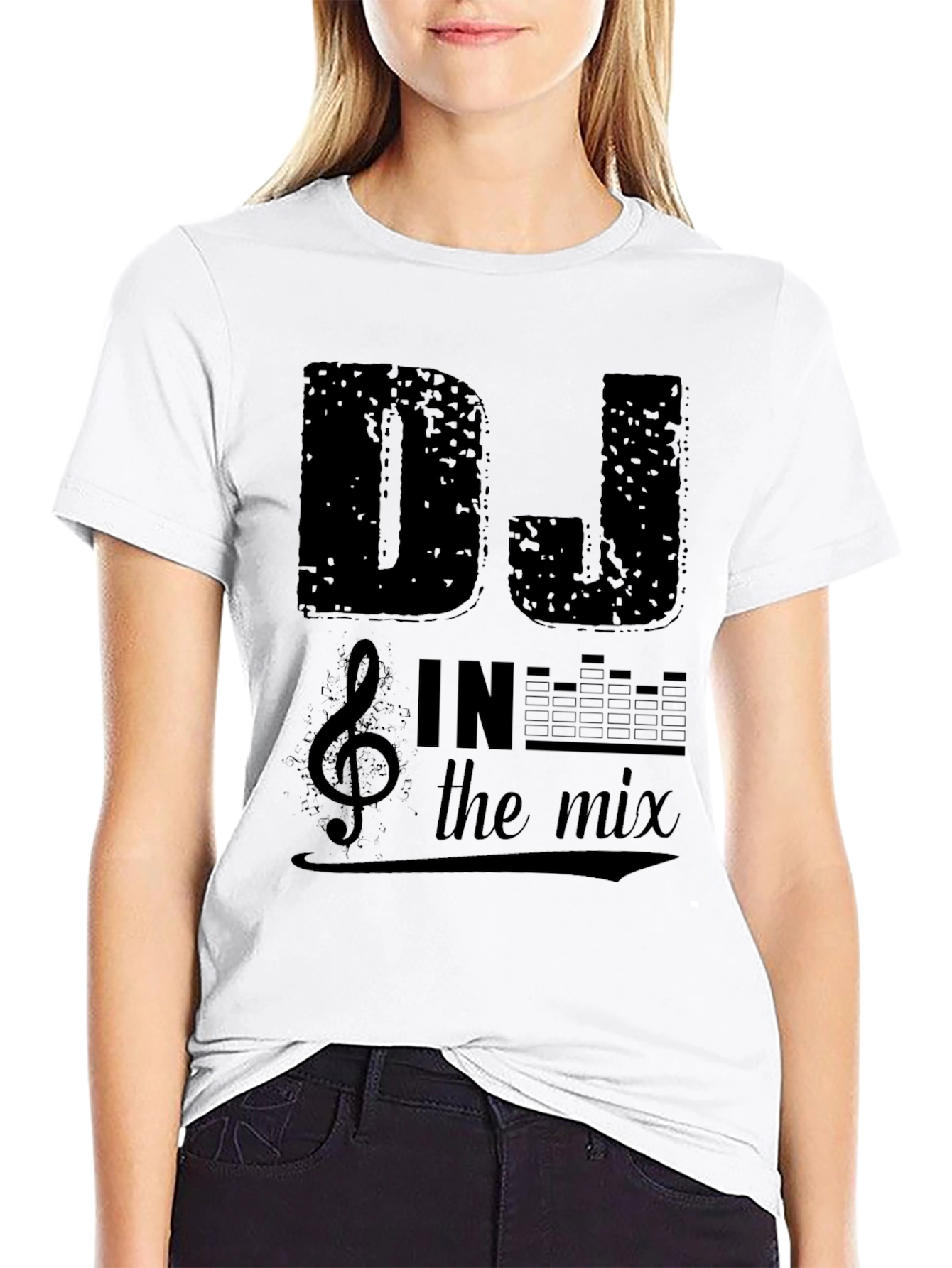 Black DJ In The Mix Graphic Print Black T-Shirt view 9