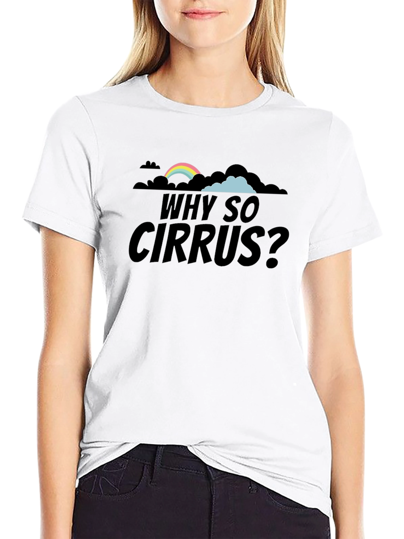 Black Why So Cirrus? Graphic T-Shirt view 9