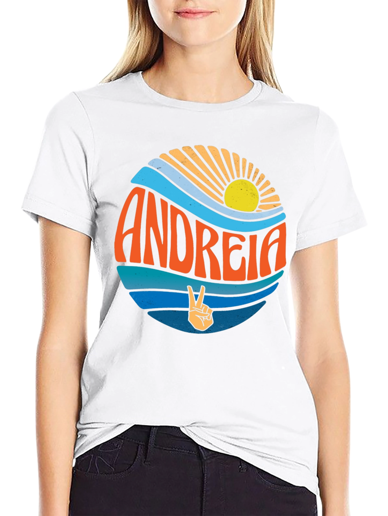 Black Andreia Retro Beach T-Shirt view 9
