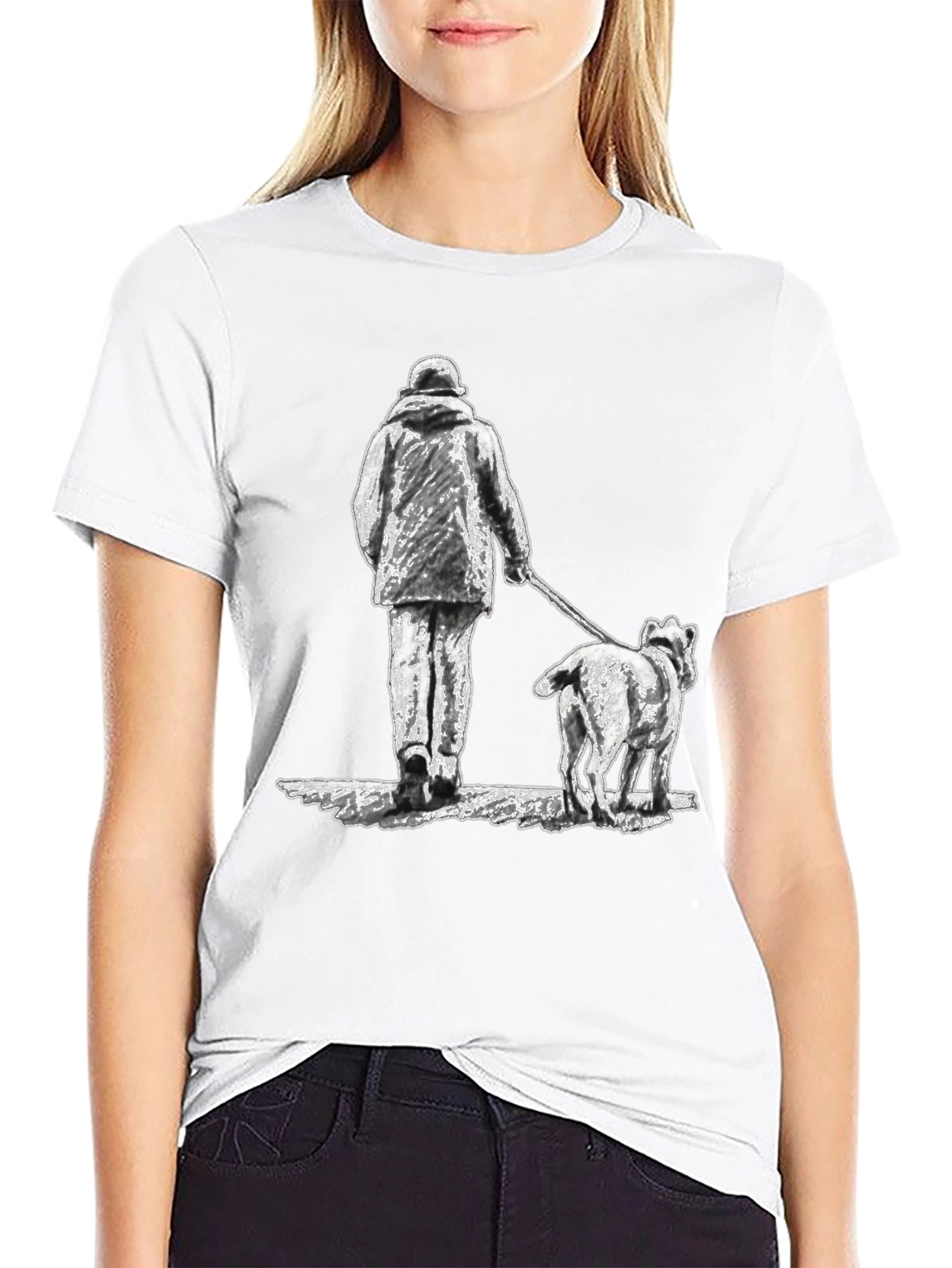 Black Dog Walk T-Shirt - Black Graphic Tee view 9