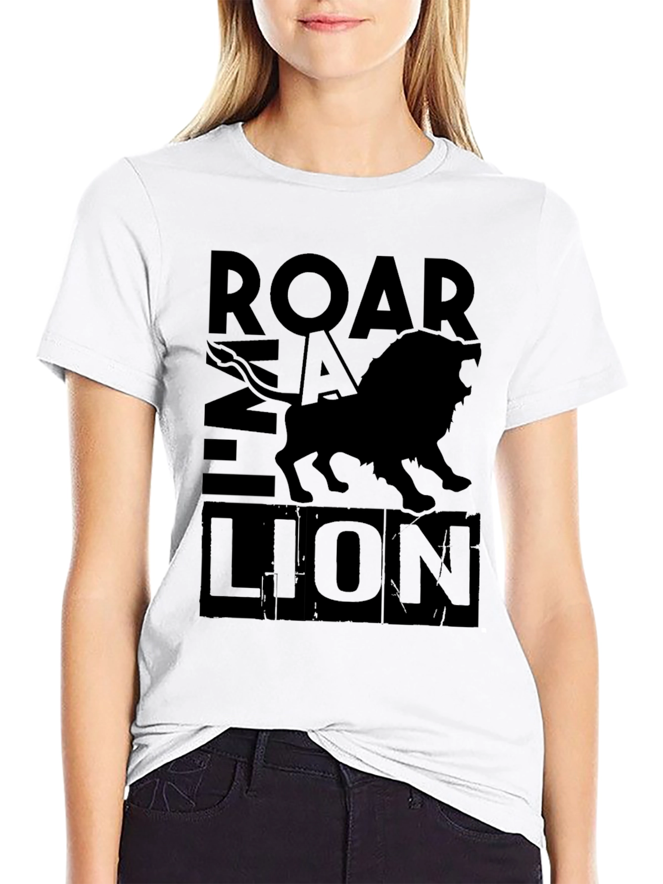 Black Roar Lion Black Graphic Tee view 9