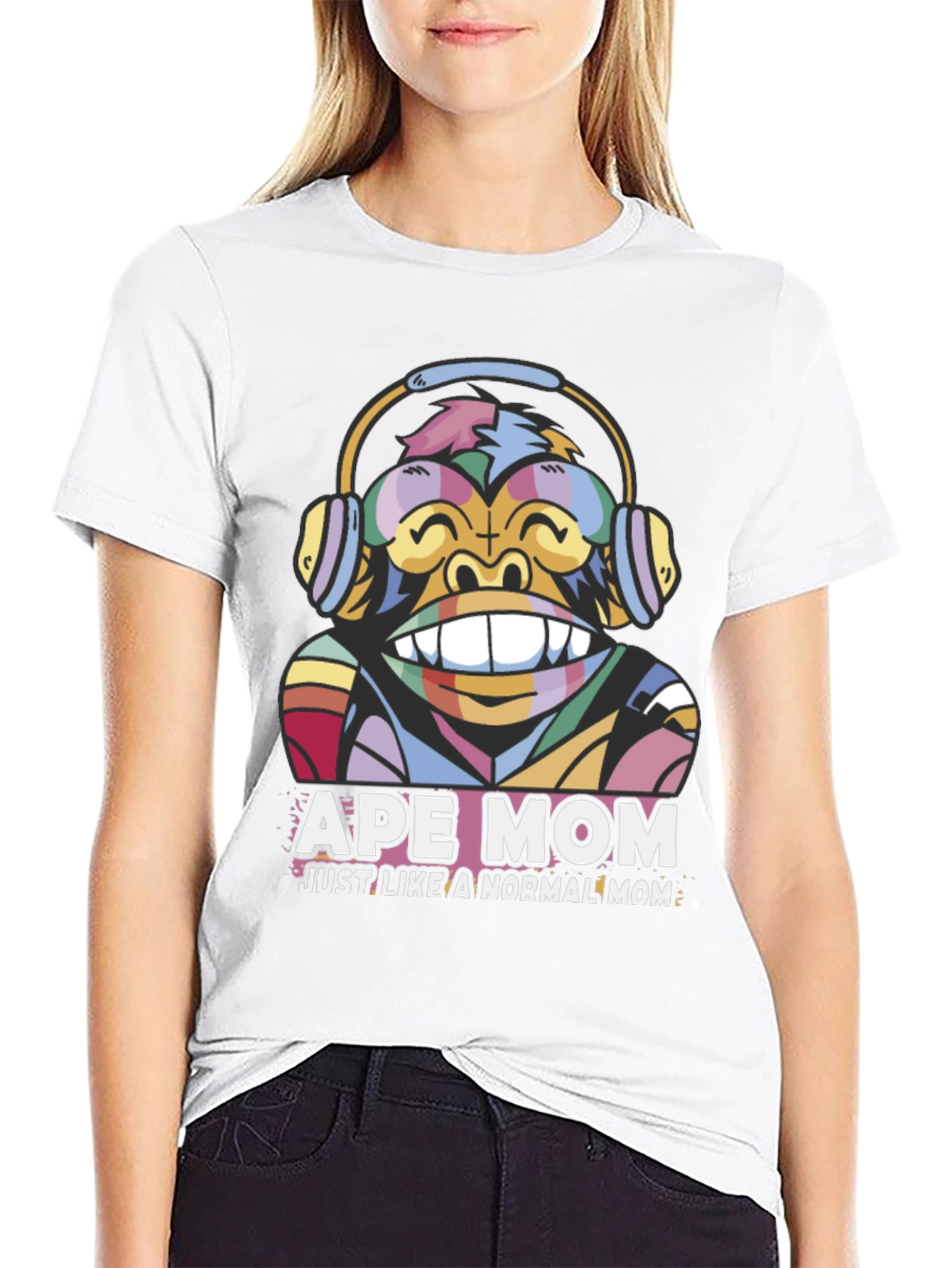 Black Ape Mom T-Shirt - Fun Graphic Tee view 9