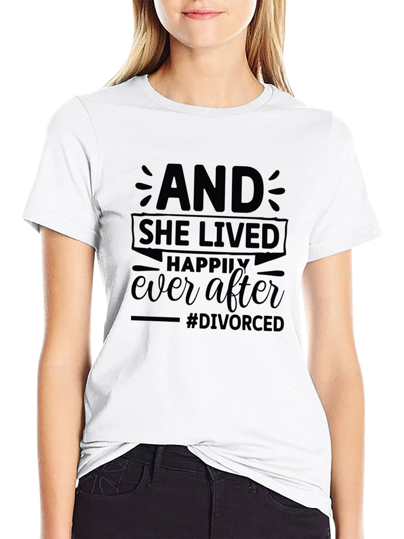 Black Divorced & Happy T-Shirt - Happily Ever After Tee view 9